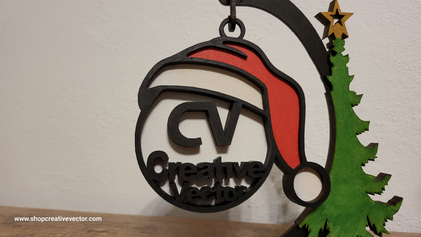 2 x Christmas Santa Claus in 3D Ball 4 layers