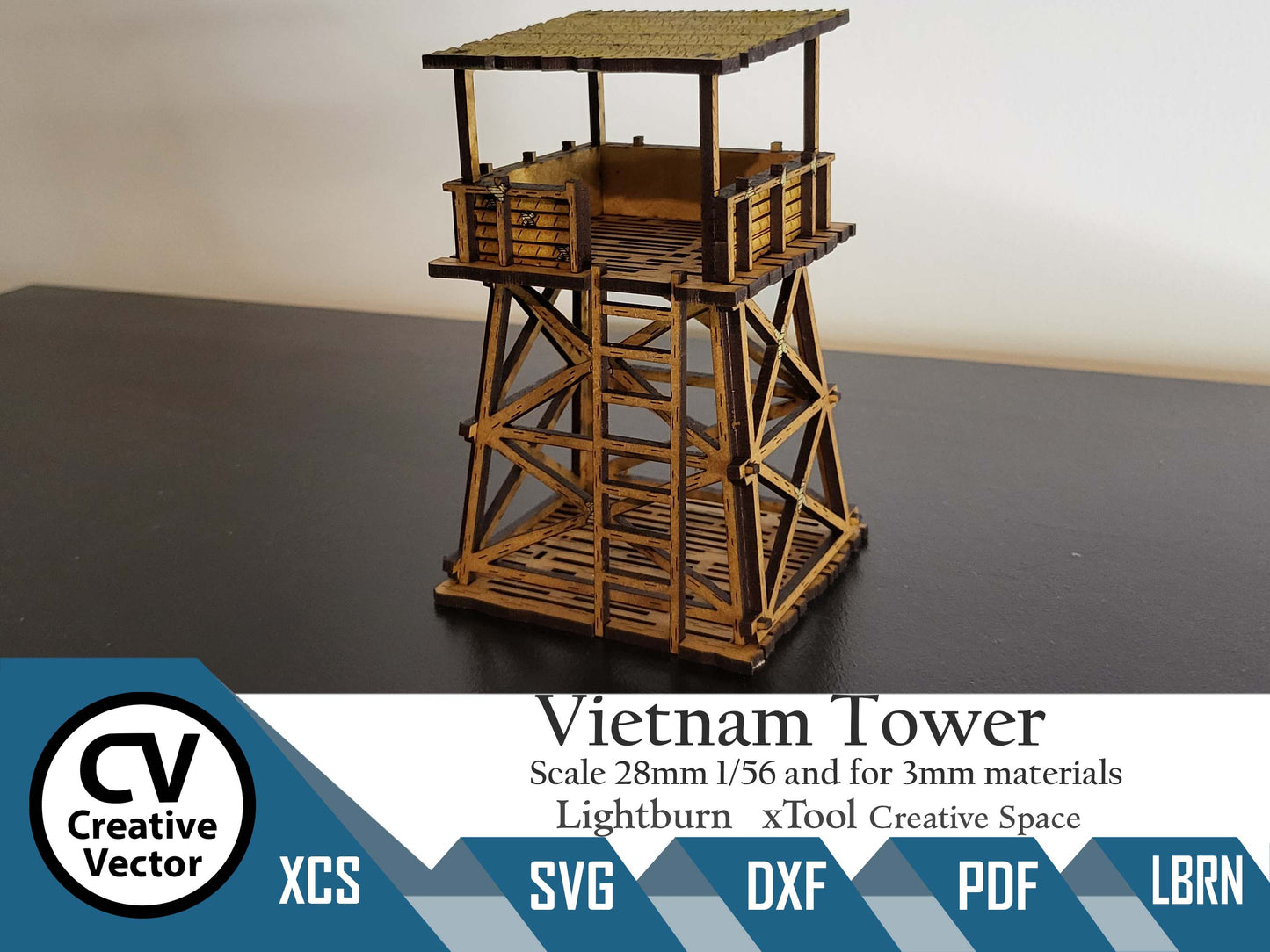 Vietnamská věž v měřítku 28 mm