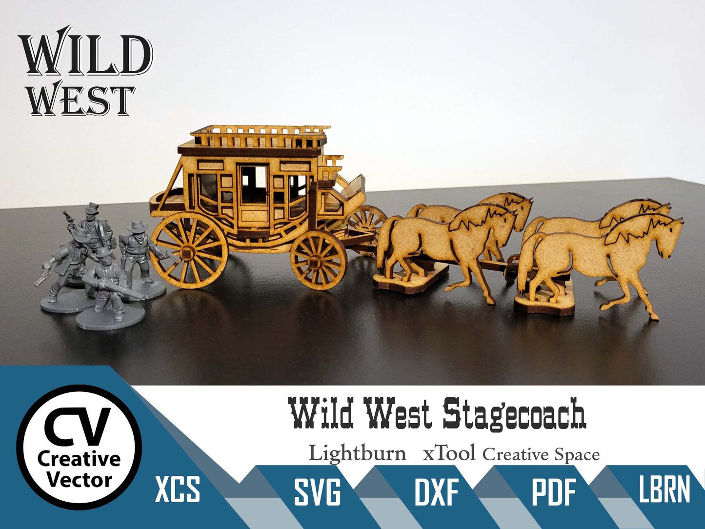 Wild West Stagecoach SVG | XCS | dxf | in scale 28mm for Wargamers
