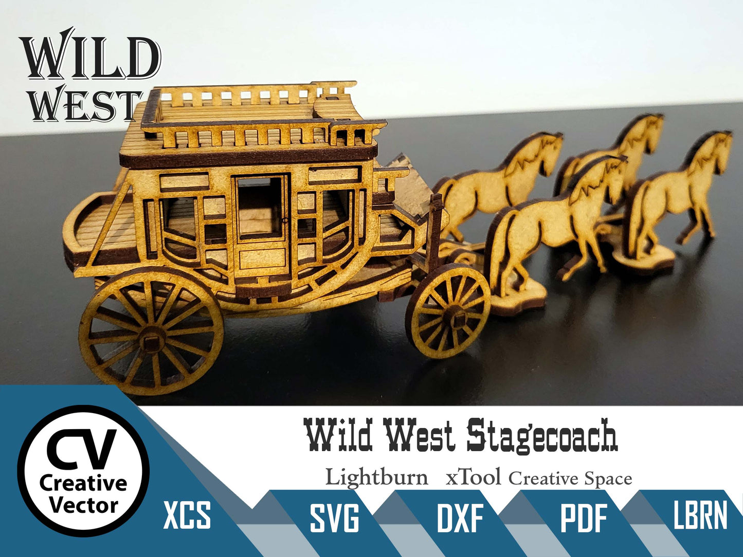 Wild West Stagecoach SVG | XCS | dxf | in scale 28mm for Wargamers