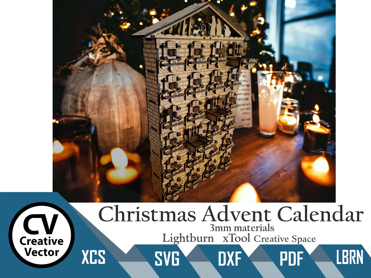 Christmas Advent Calendar with a Nativity Scene