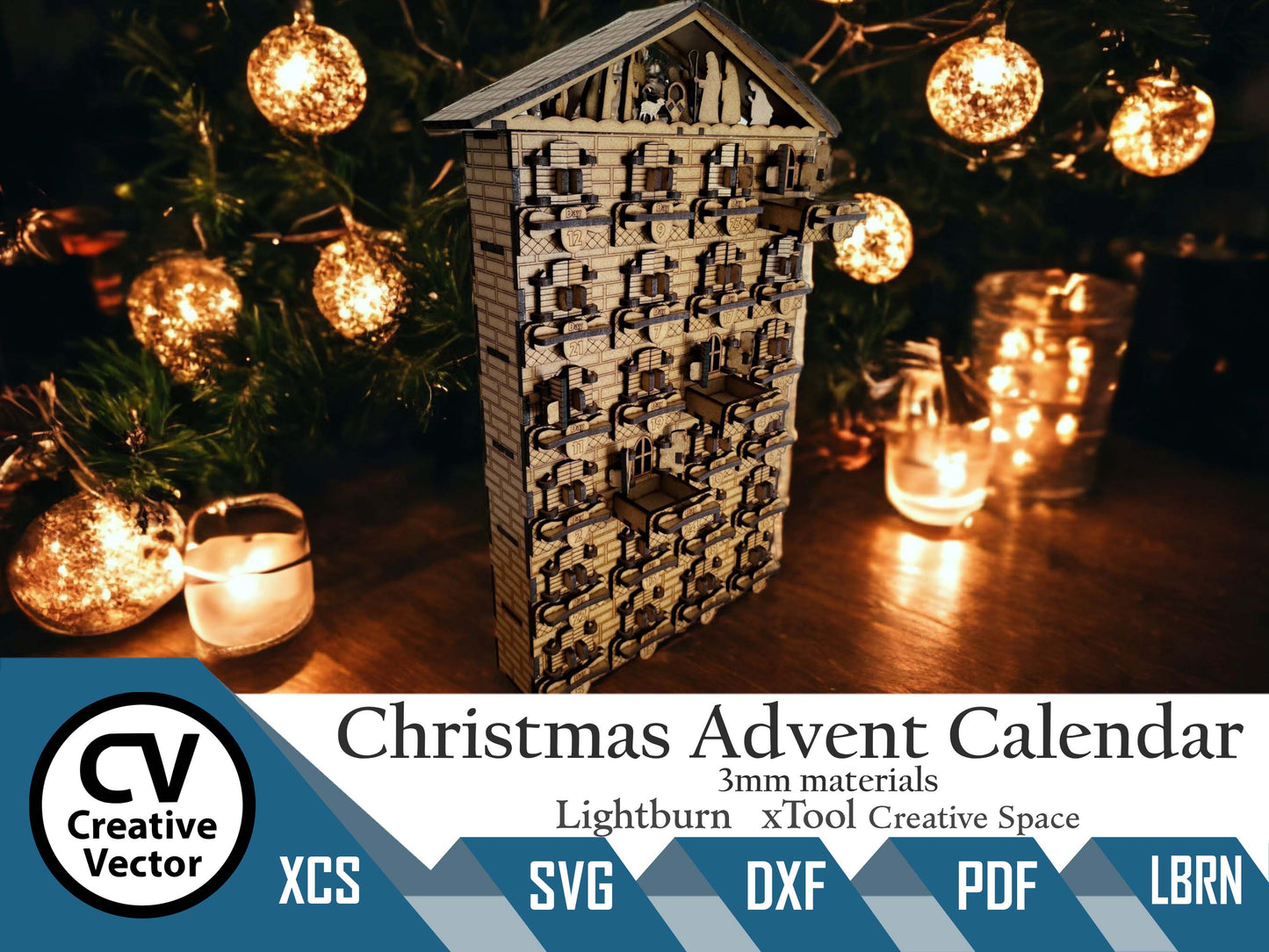 Christmas Advent Calendar with a Nativity Scene