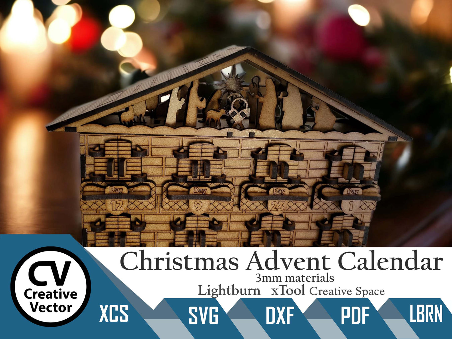 Christmas Advent Calendar with a Nativity Scene