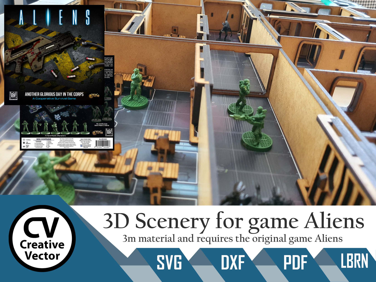 3D Scenery for boardgame Aliens Another Glorious Day In The Corps in scale 28mm