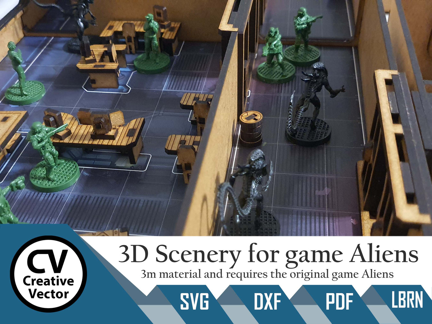 3D Scenery for boardgame Aliens Another Glorious Day In The Corps in scale 28mm