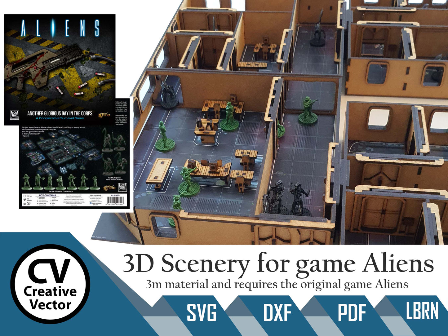 3D Scenery for boardgame Aliens Another Glorious Day In The Corps in scale 28mm