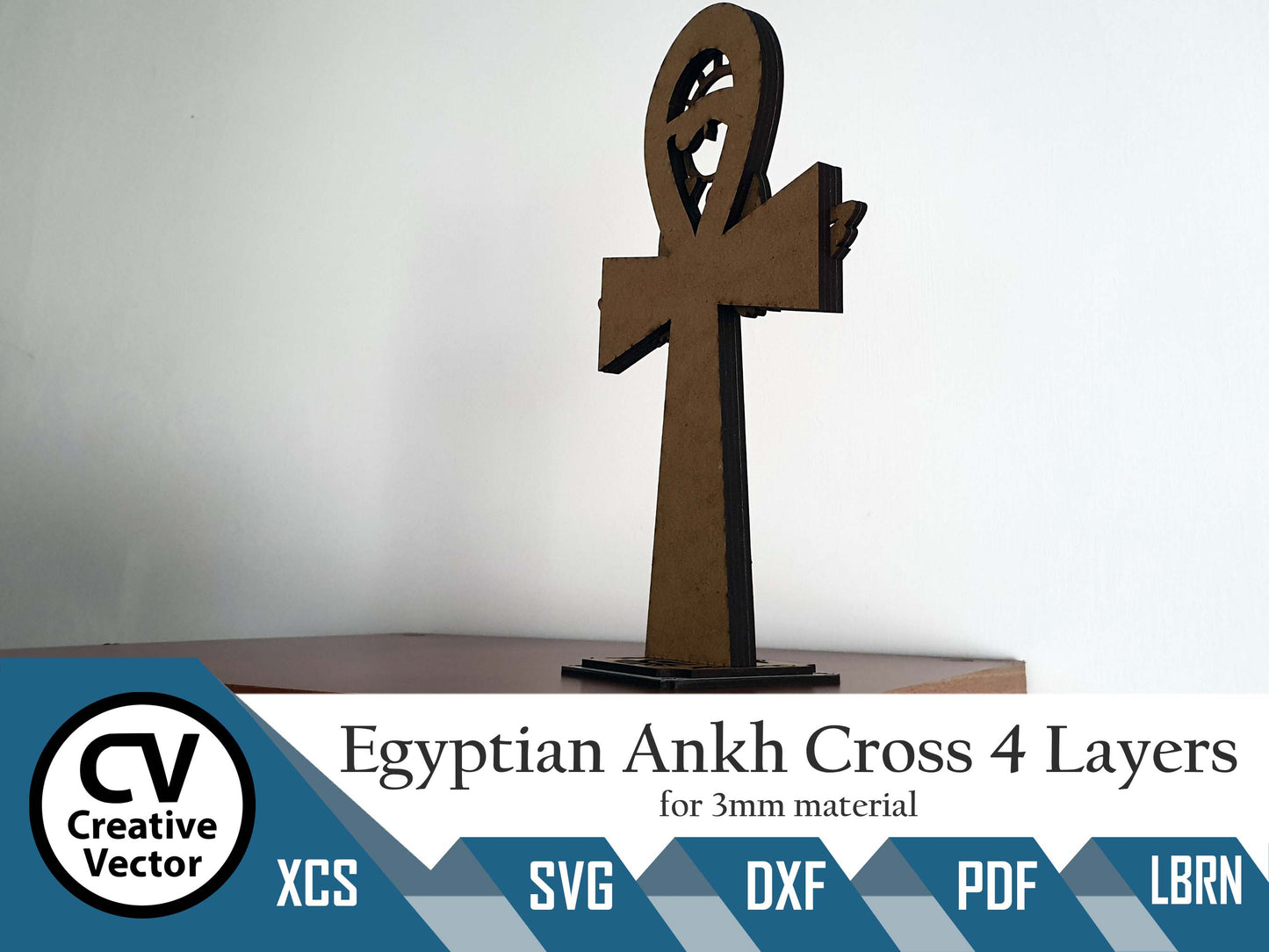 Egyptský Ankh Life Cross 4 vrstvy