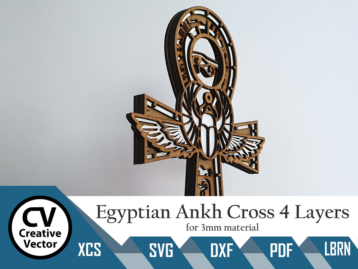 Egyptský Ankh Life Cross 4 vrstvy