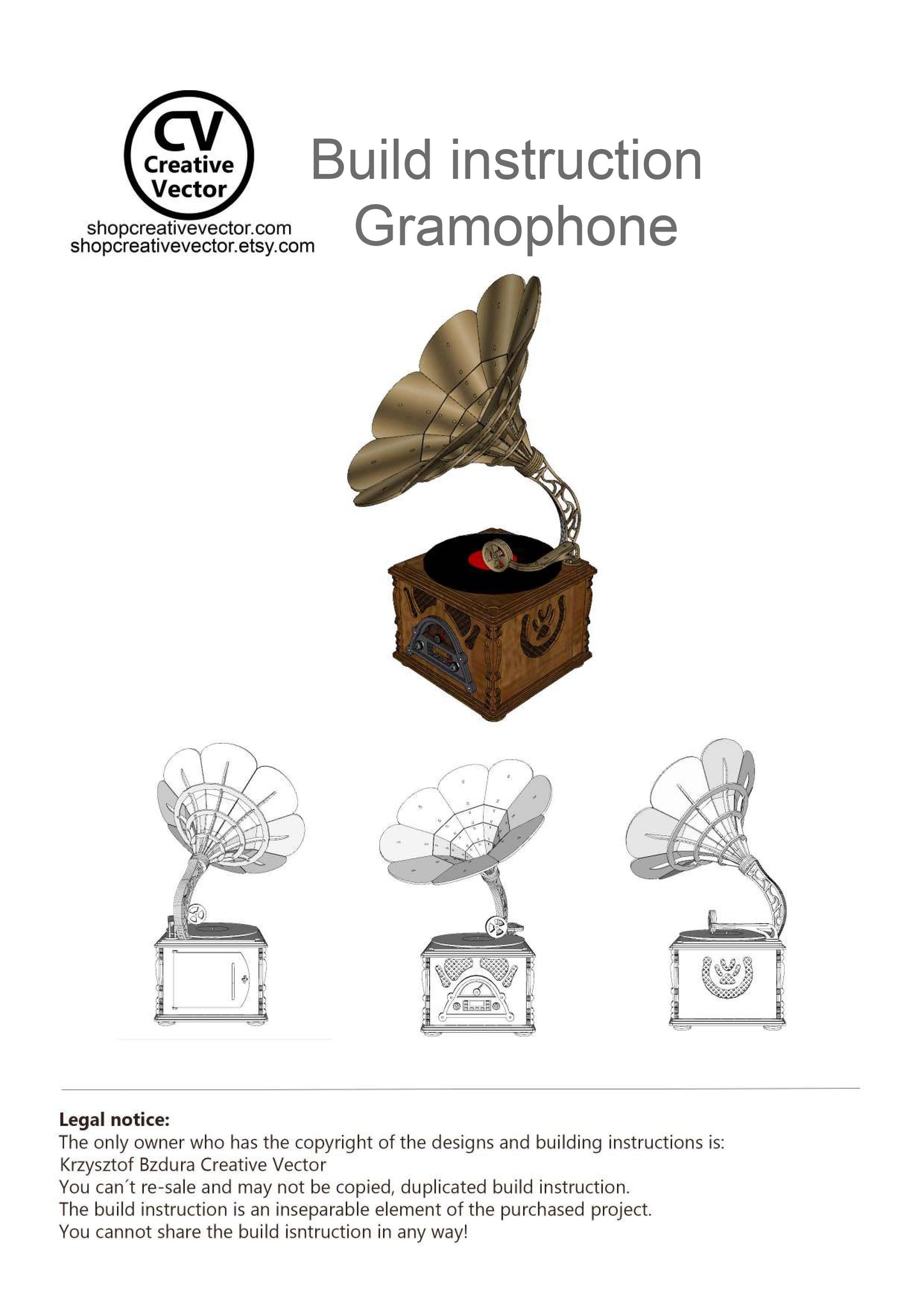Old Gramophone - Storage Box or Bluetooth speaker Box