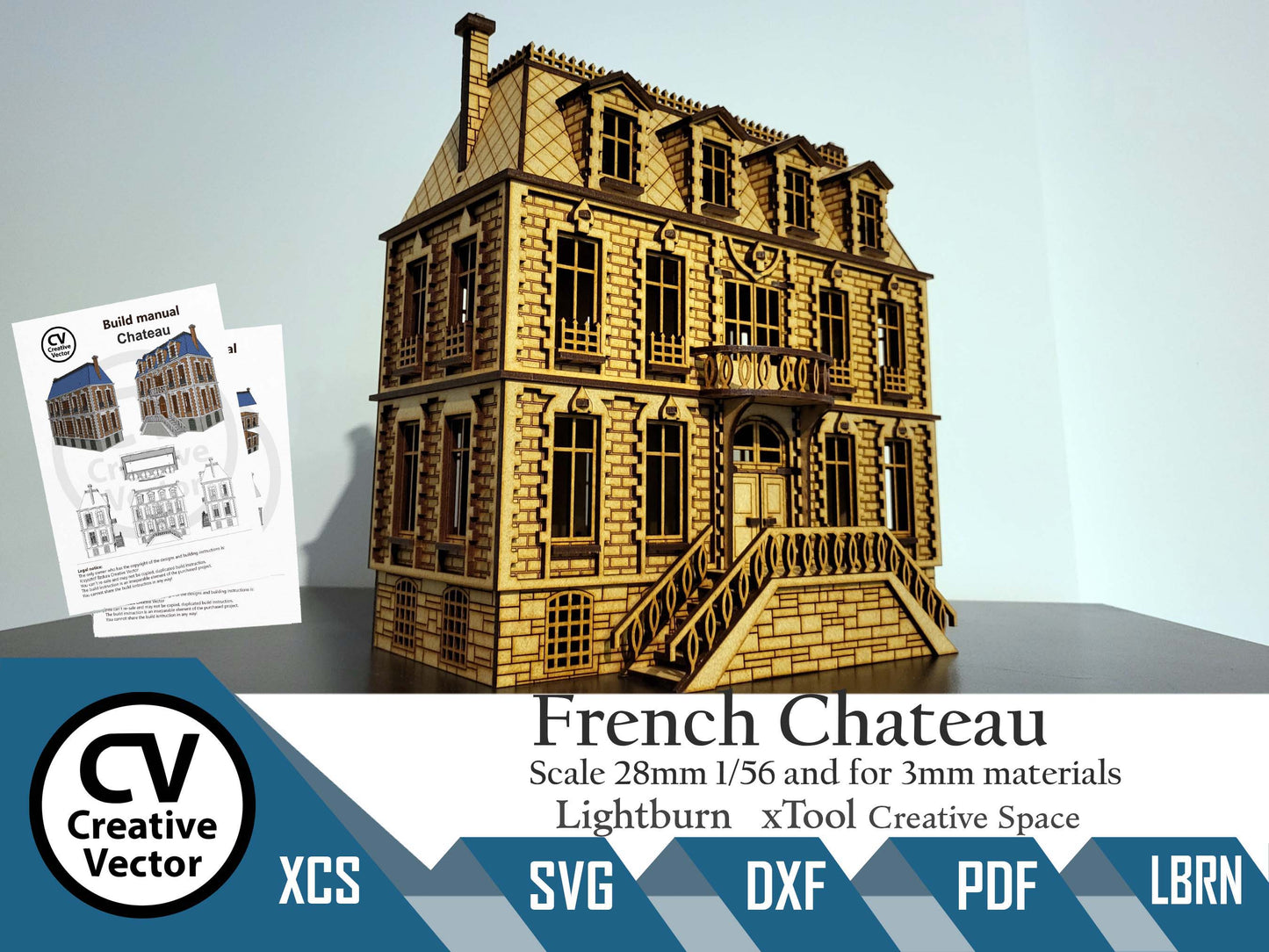 French Chateau in scale 28mm for game Bolt Action