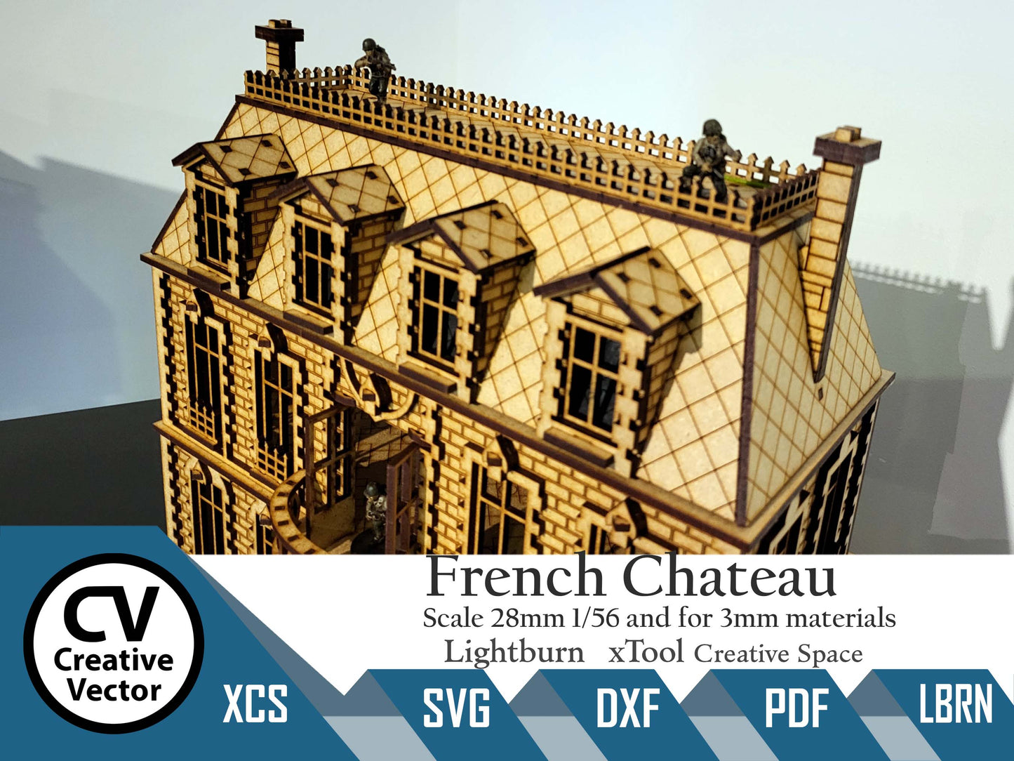 French Chateau in scale 28mm for game Bolt Action