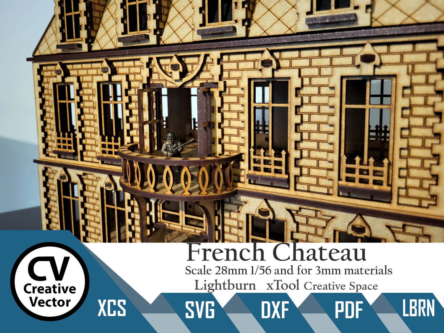 French Chateau in scale 28mm for game Bolt Action