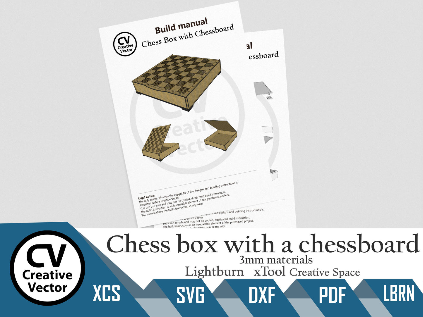 Chess Box 270x270x50mm with chessboard