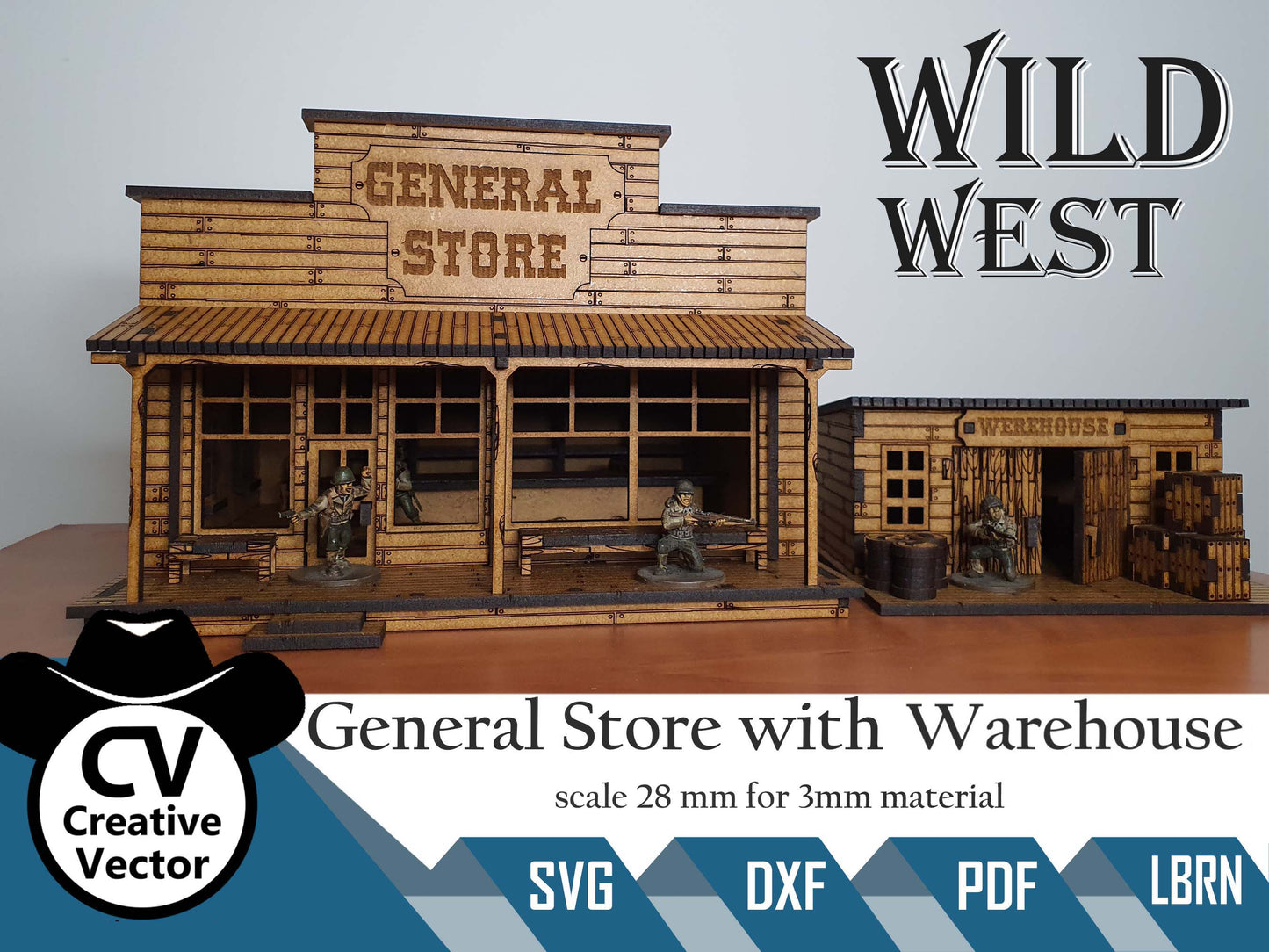 Wild West General Store with Warehouse in scale 28mm for Wargamers
