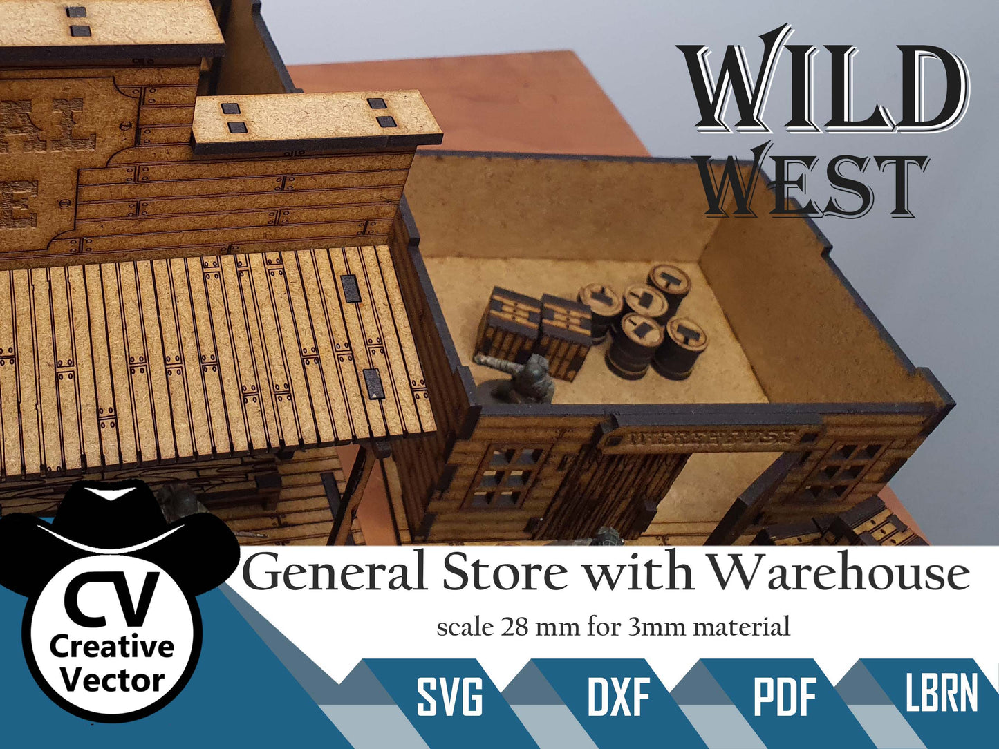 Wild West General Store with Warehouse in scale 28mm for Wargamers