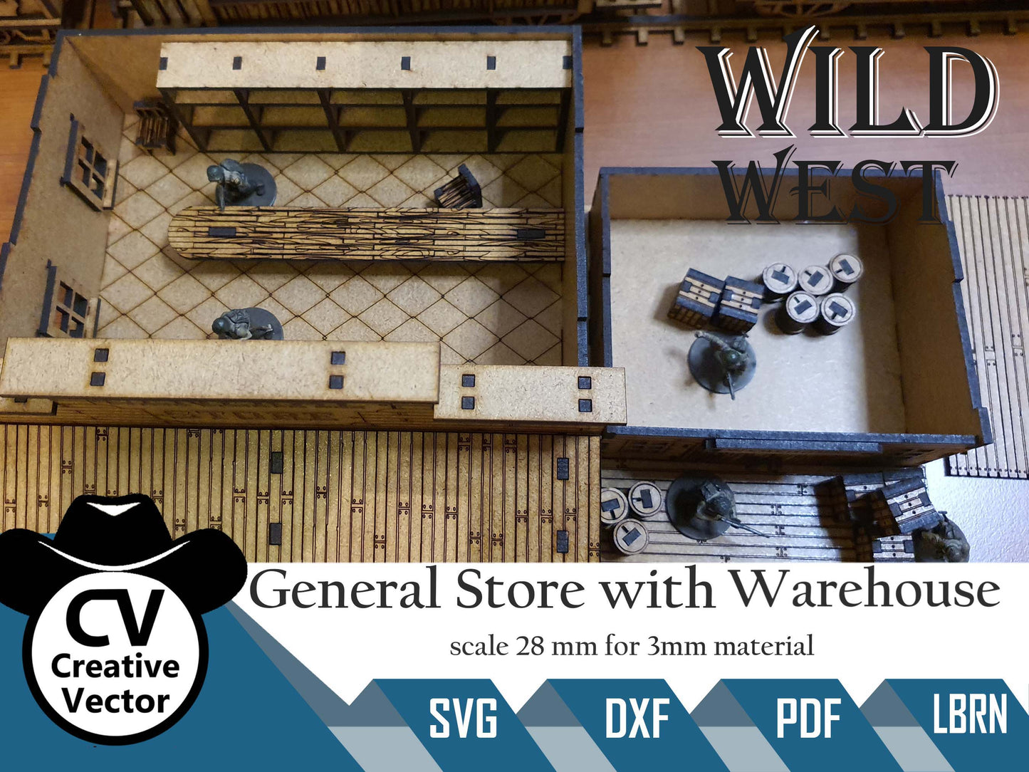 Wild West General Store with Warehouse in scale 28mm for Wargamers