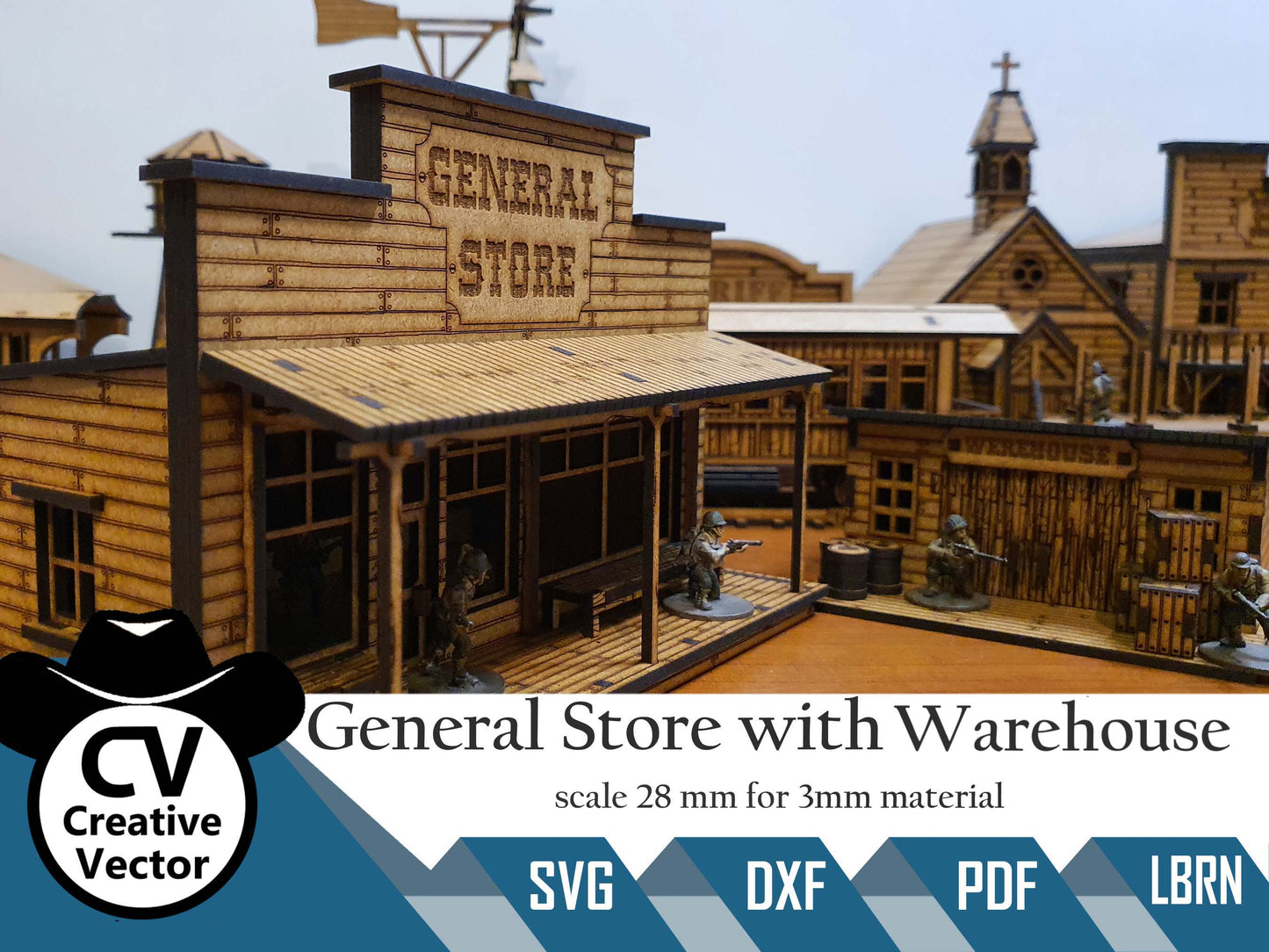 Wild West General Store with Warehouse in scale 28mm for Wargamers