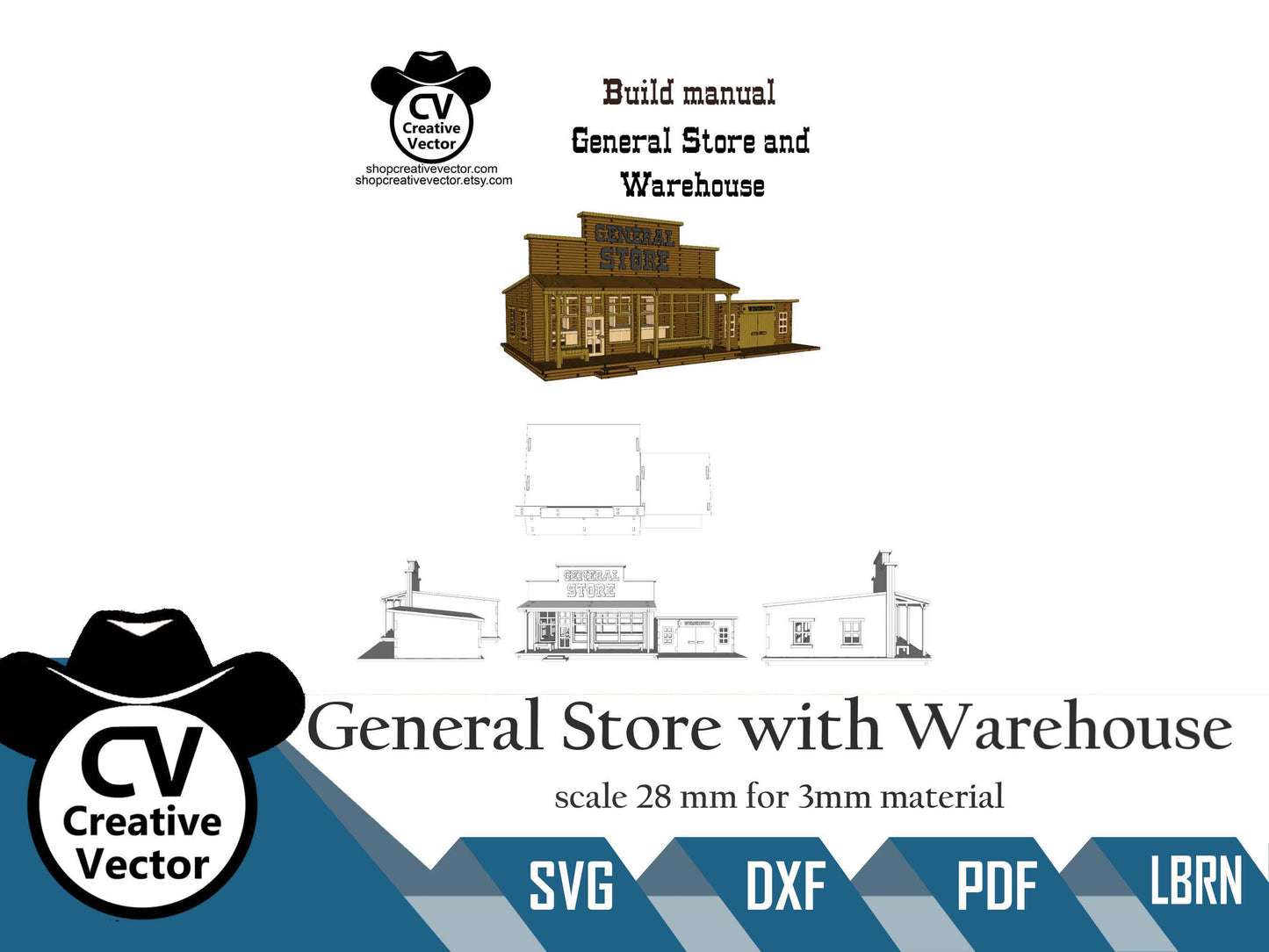 Wild West General Store with Warehouse in scale 28mm for Wargamers
