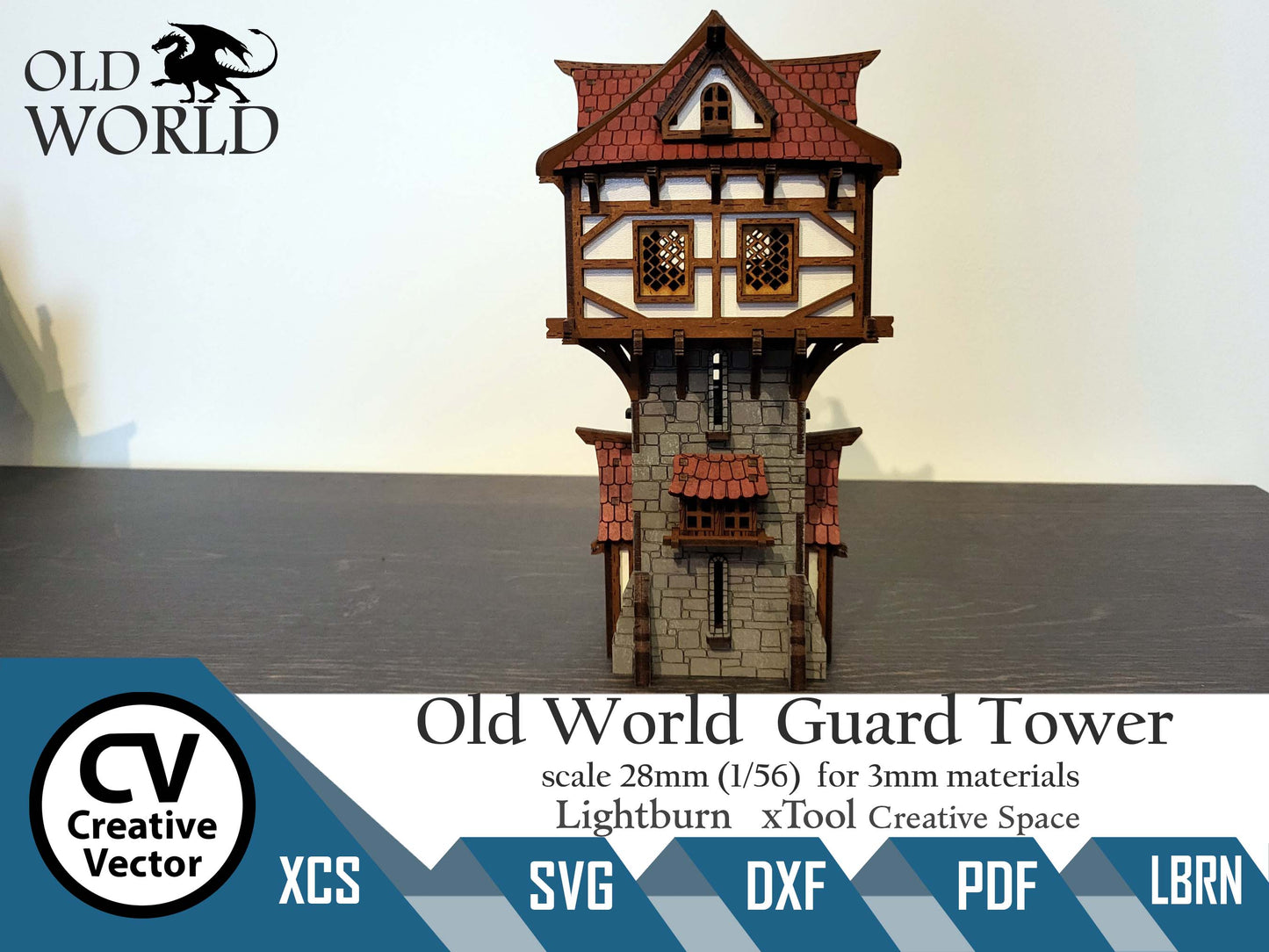 Old World Guard Tower in scale 28 mm