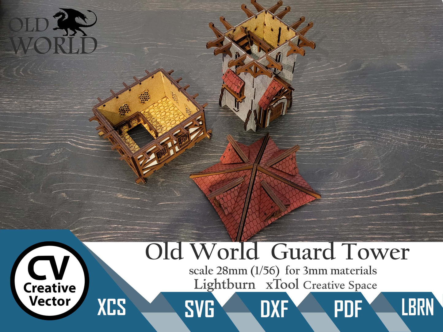 Old World Guard Tower in scale 28 mm