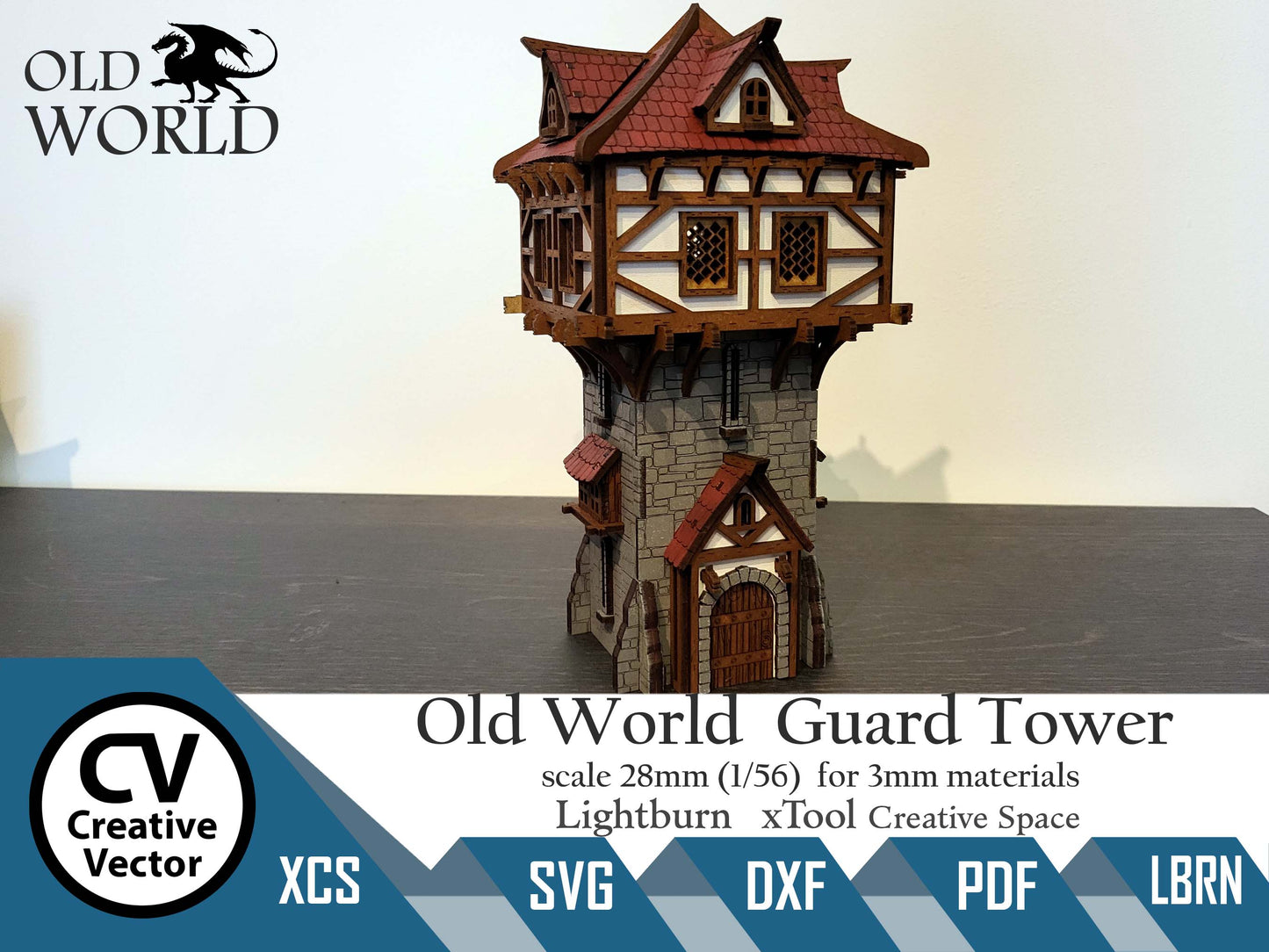 Old World Guard Tower in scale 28 mm