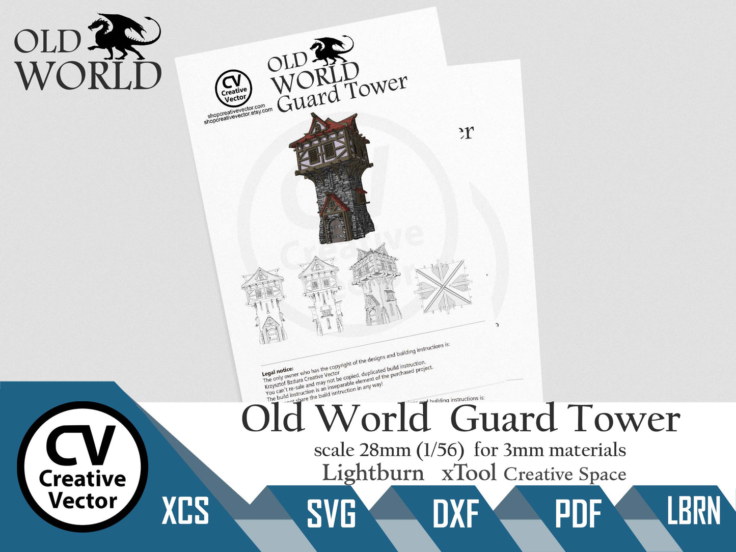 Old World Guard Tower in scale 28 mm