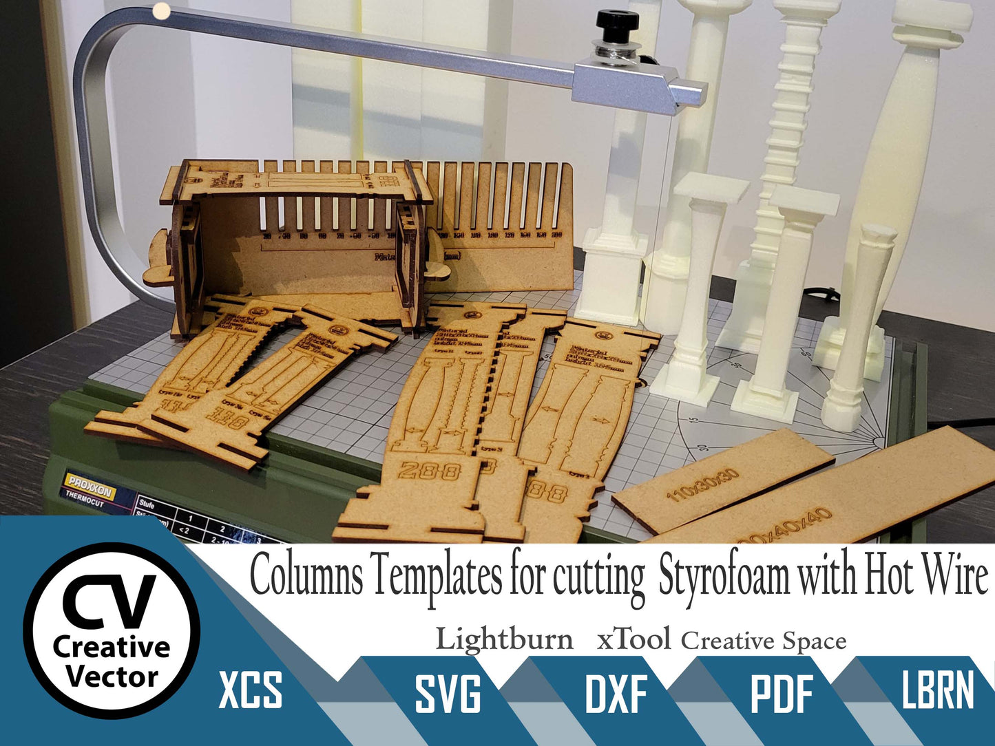 Rotary system for styrofoam cutting with hot wire Proxxon THERMOCUT 230
