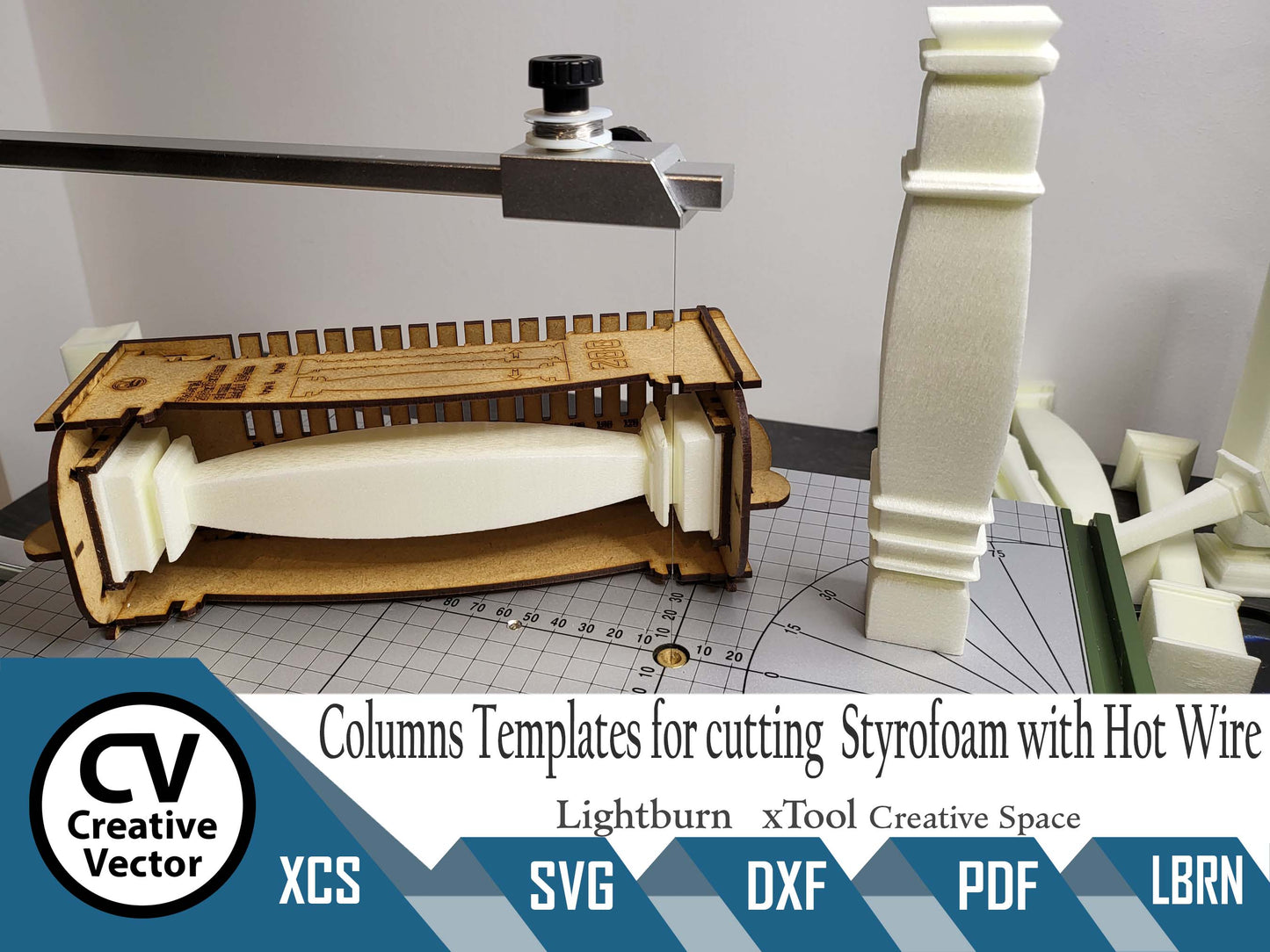Rotary system for styrofoam cutting with hot wire Proxxon THERMOCUT 230