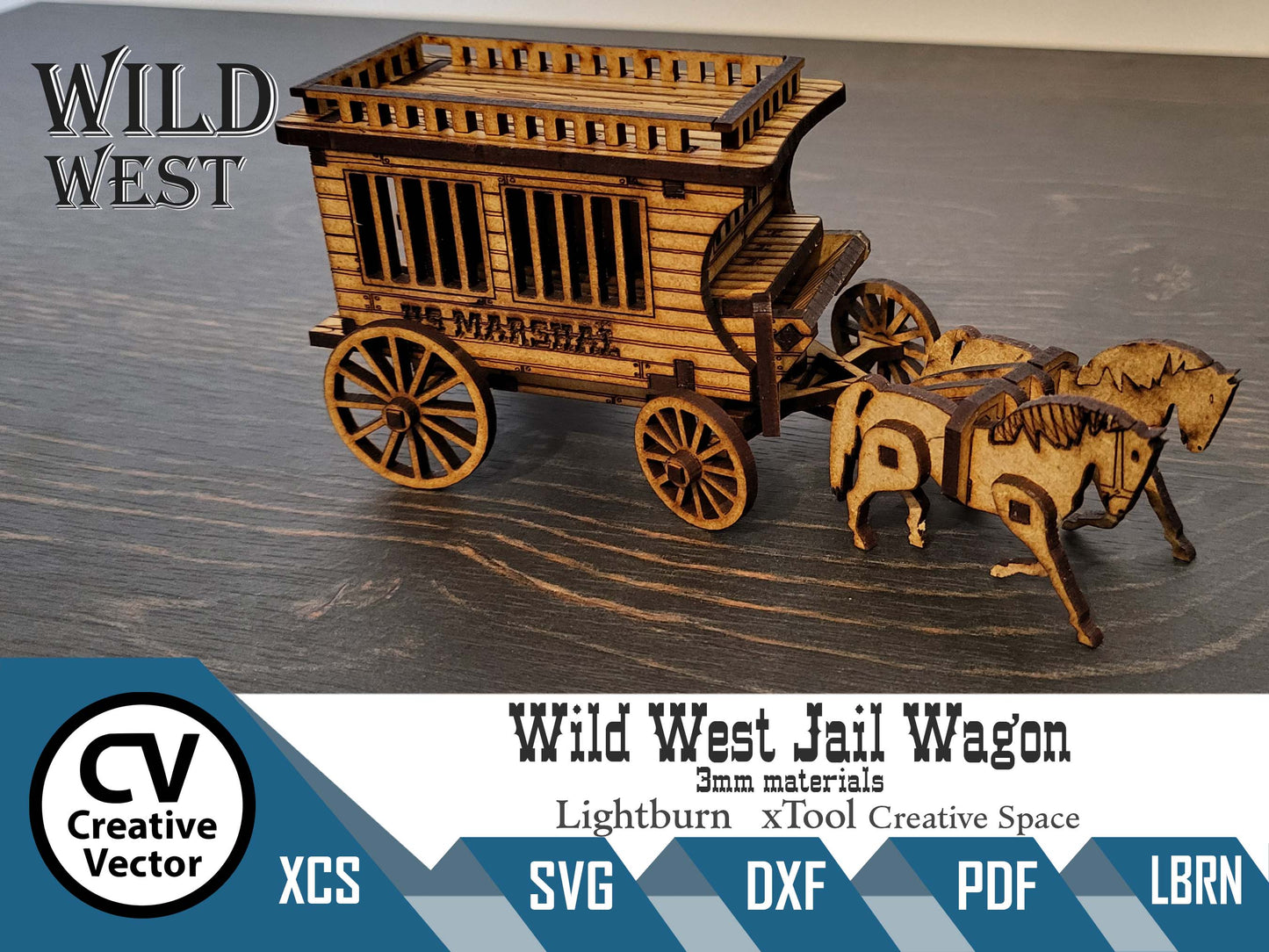Wild West JAIL Wagon SVG | XCS | dxf | in scale 28mm for Wargamers