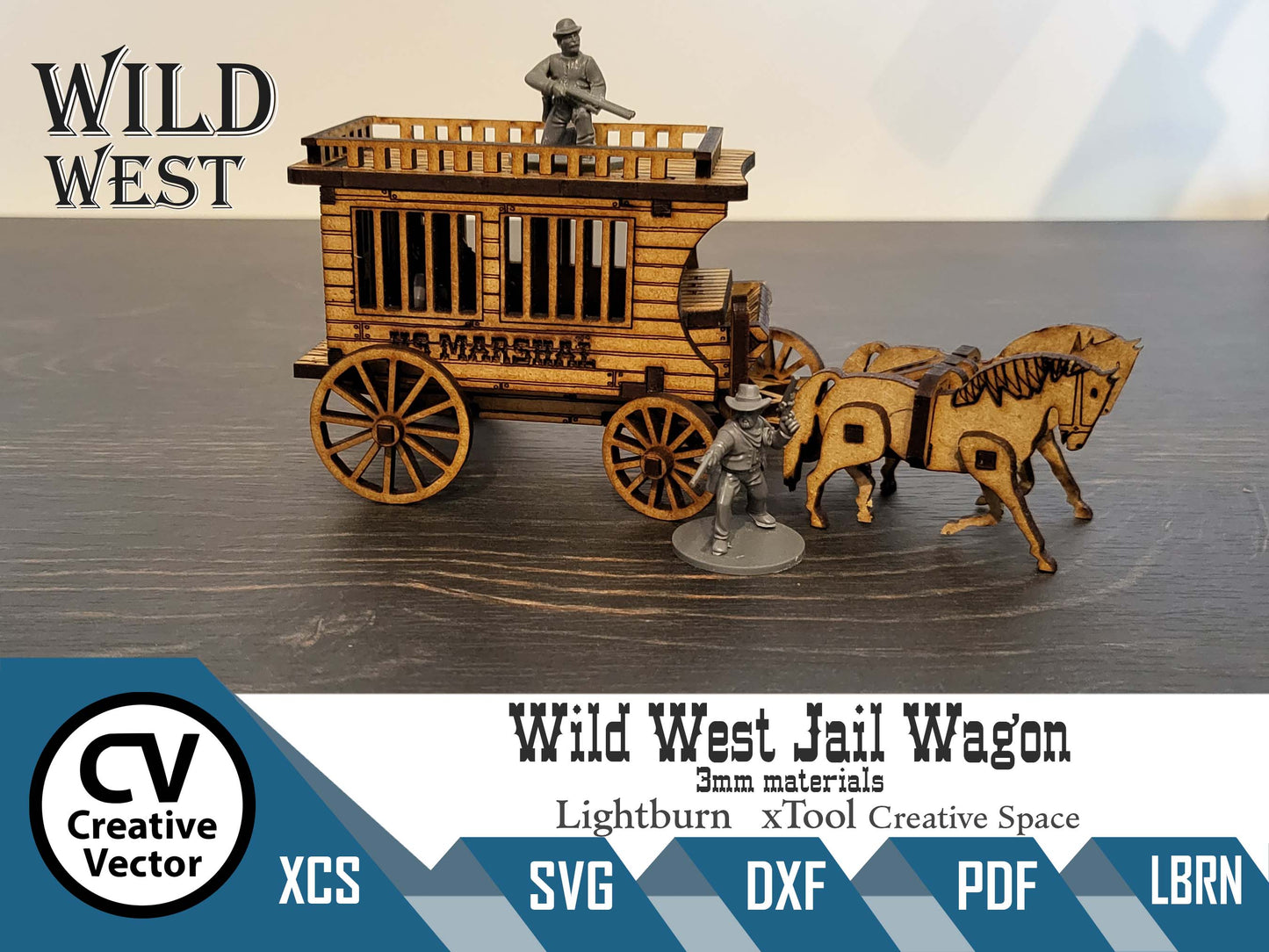Wild West JAIL Wagon SVG | XCS | dxf | in scale 28mm for Wargamers