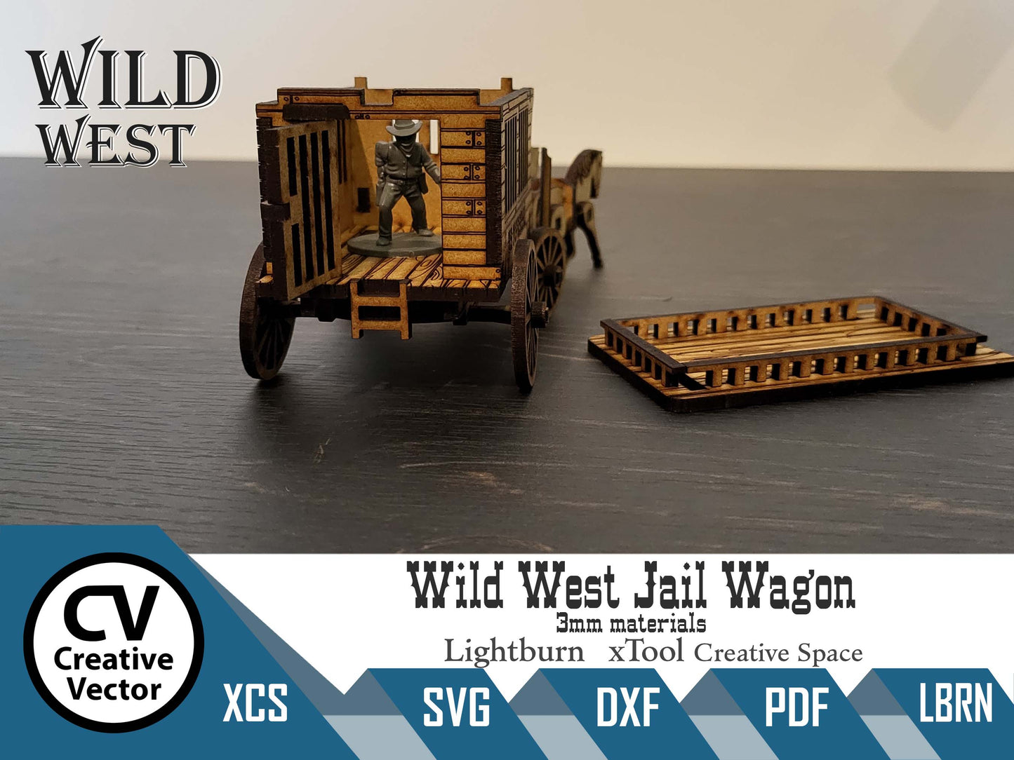 Wild West JAIL Wagon SVG | XCS | dxf | in scale 28mm for Wargamers
