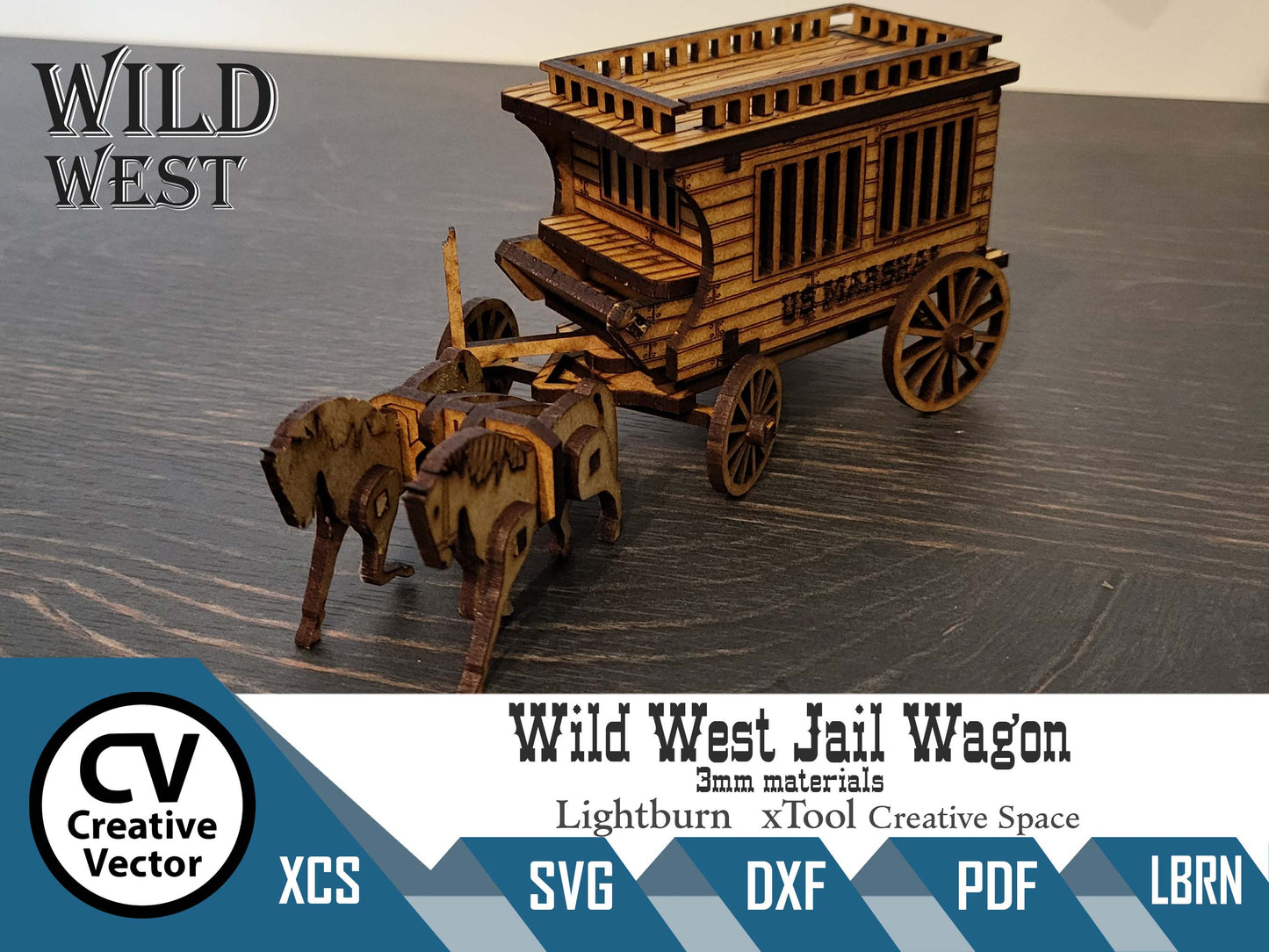 Wild West JAIL Wagon SVG | XCS | dxf | in scale 28mm for Wargamers