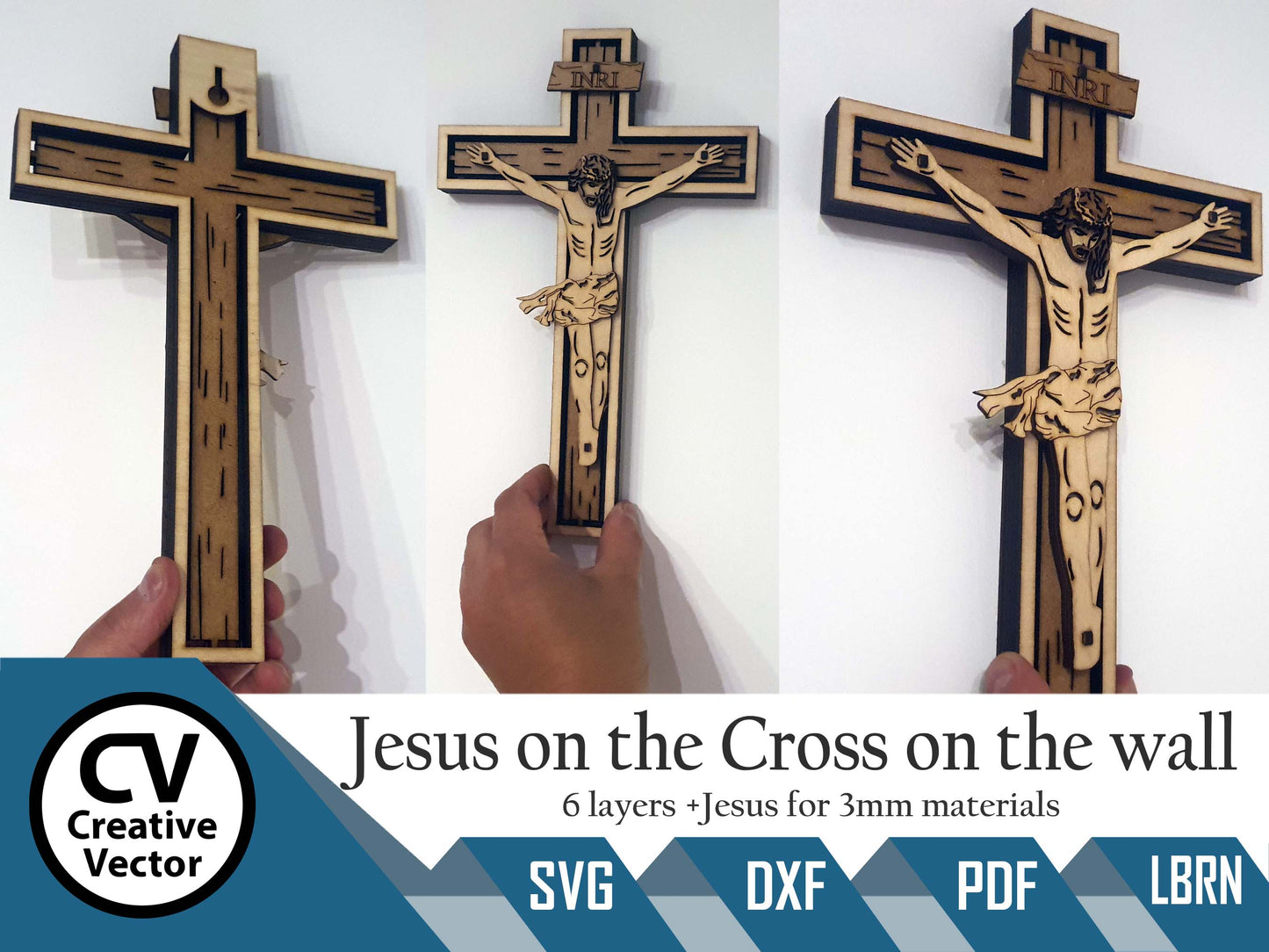 Jesus on the Cross to hang on the wall 6 Layers