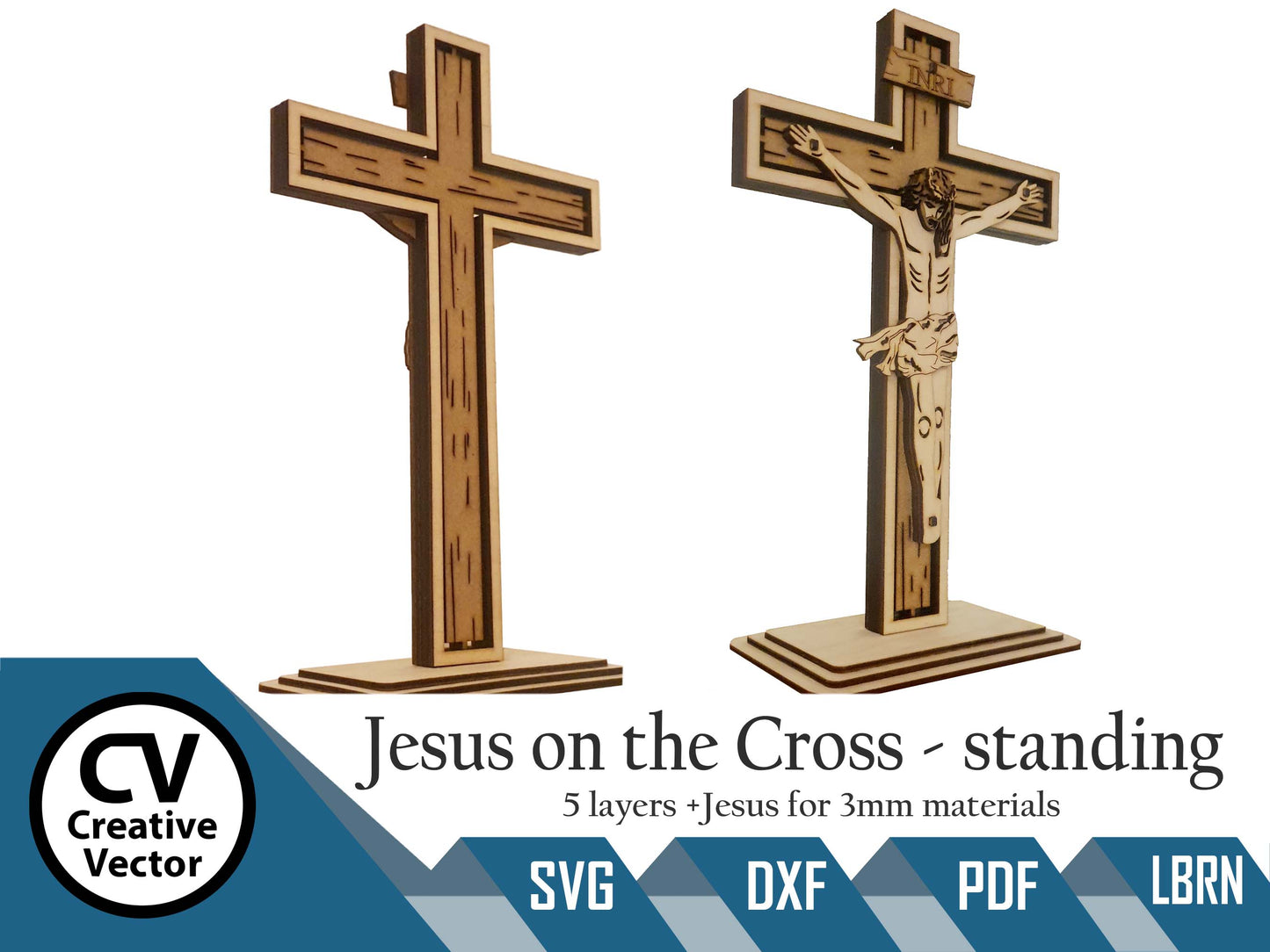 Jesus on the Cross standing 5 Layers