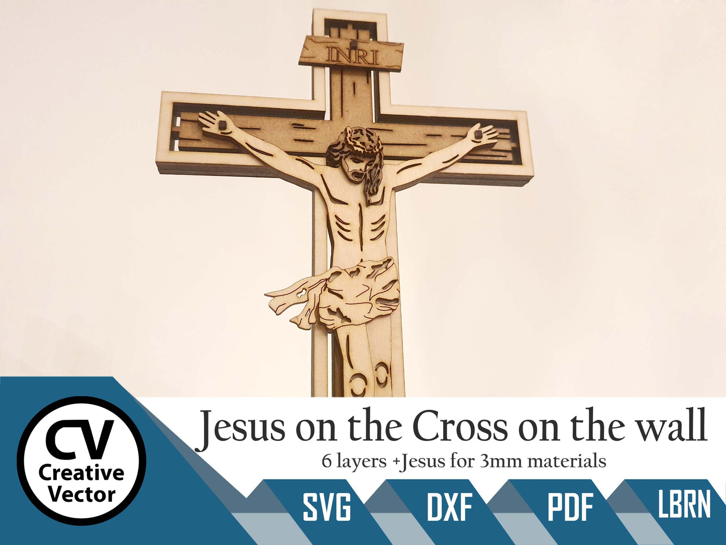 Jesus on the Cross to hang on the wall 6 Layers