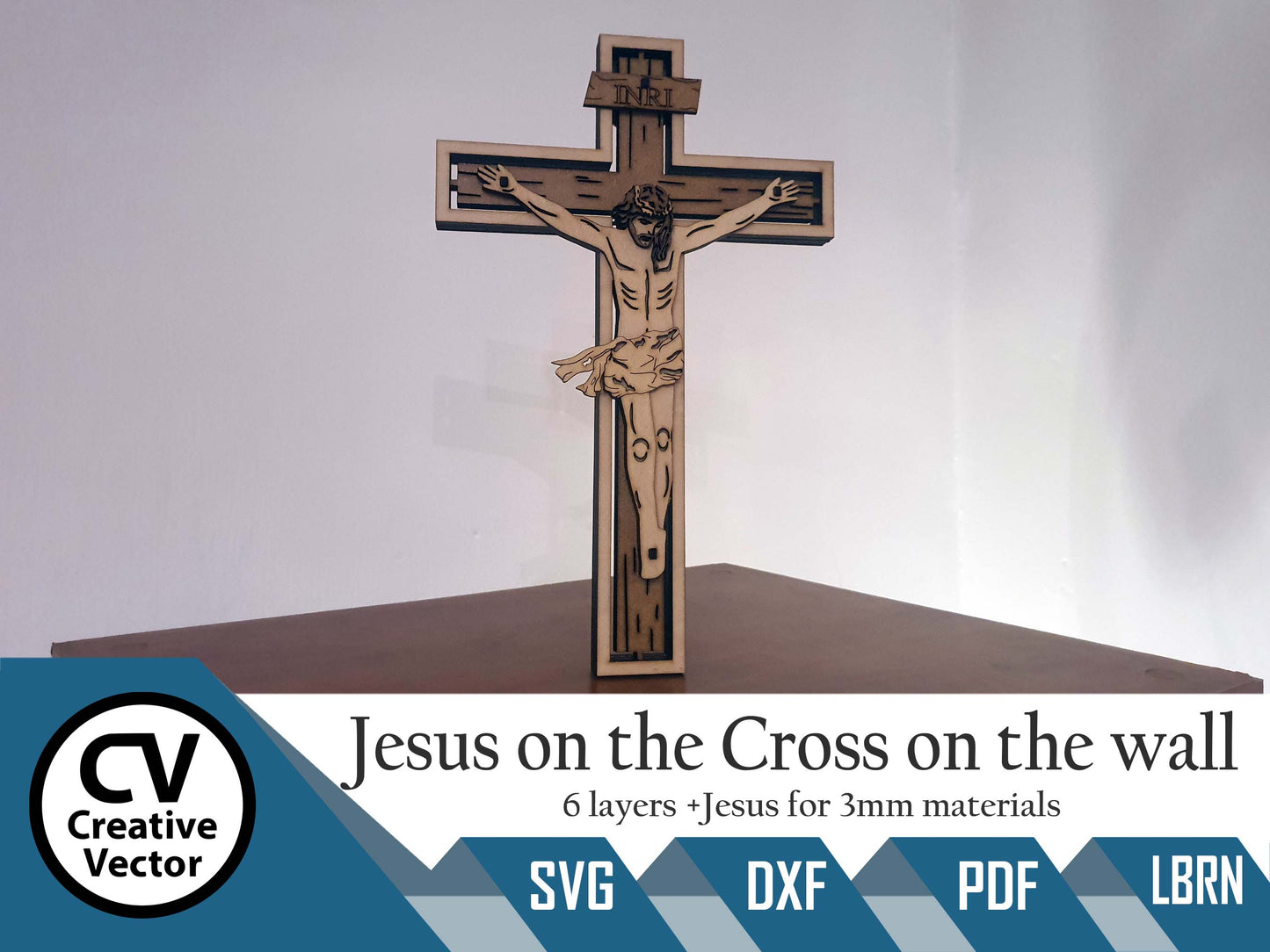Jesus on the Cross to hang on the wall 6 Layers
