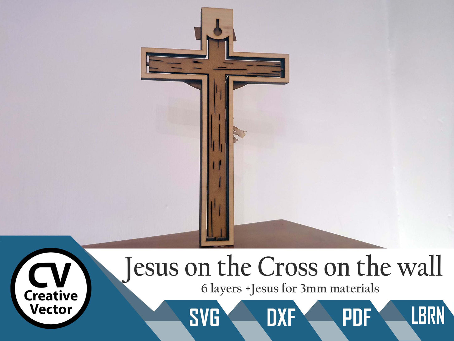 Jesus on the Cross to hang on the wall 6 Layers