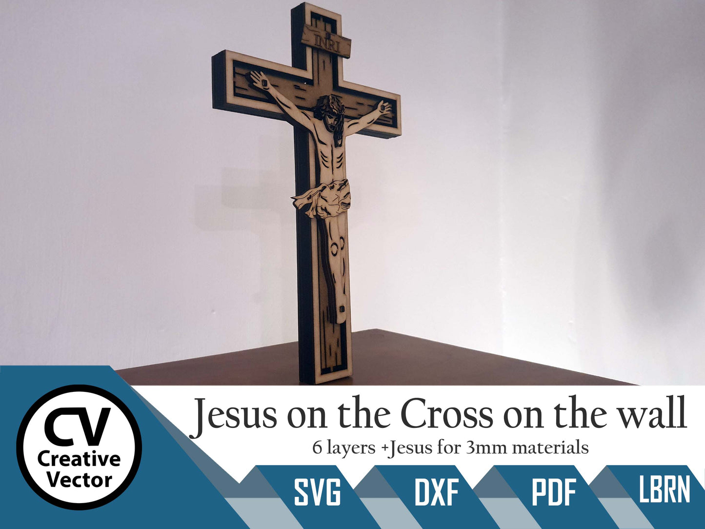 Jesus on the Cross to hang on the wall 6 Layers