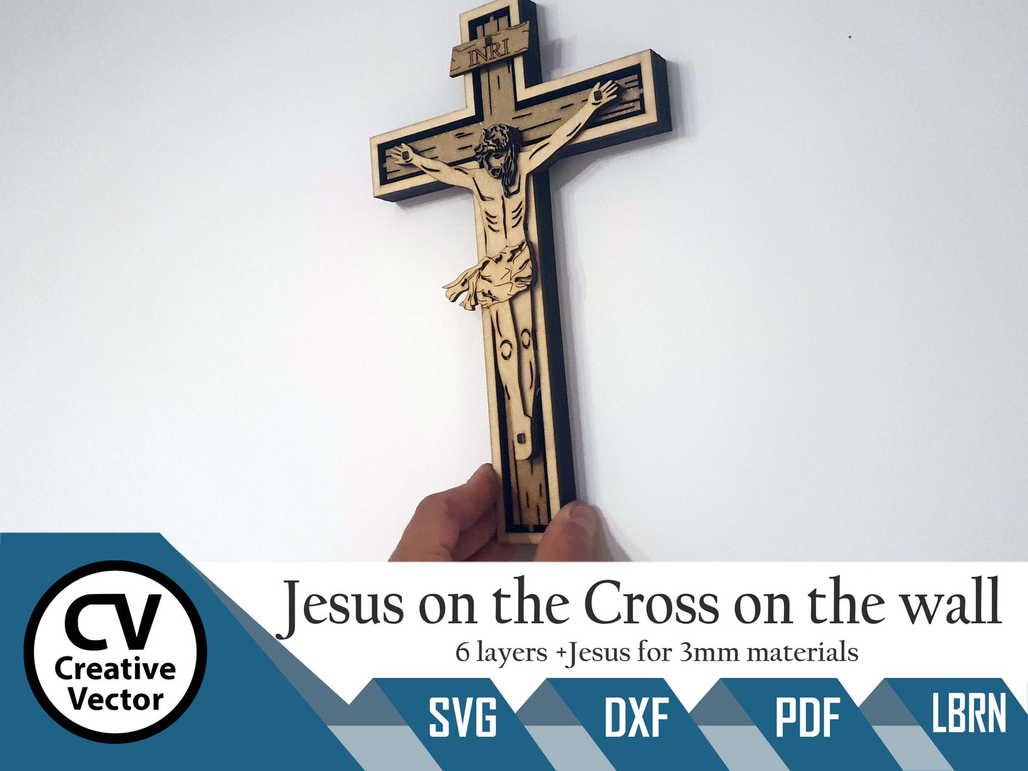 Jesus on the Cross to hang on the wall 6 Layers