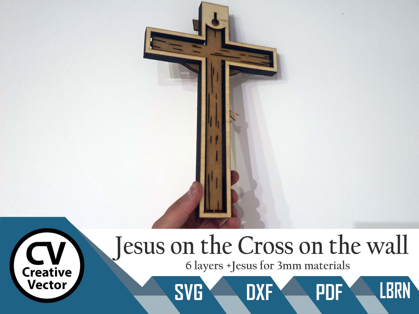 Jesus on the Cross to hang on the wall 6 Layers