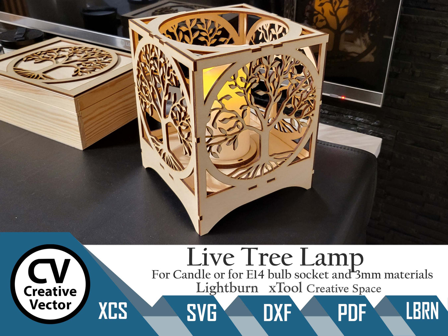 Live Tree Lamp for Candle or bulb holder with E14 thread