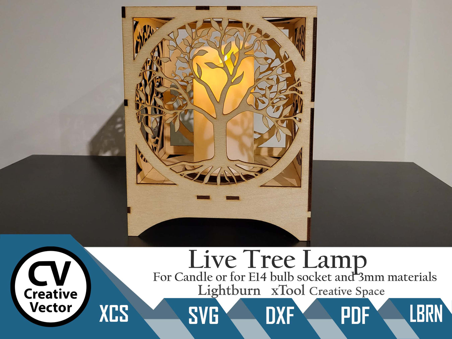 Live Tree Lamp for Candle or bulb holder with E14 thread
