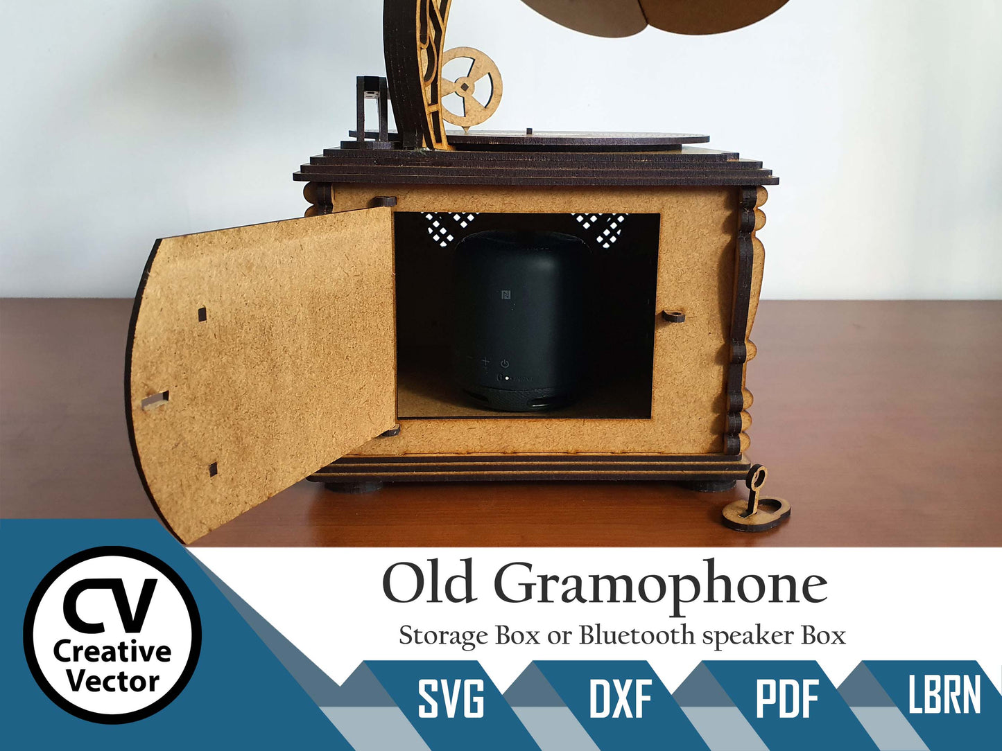 Old Gramophone - Storage Box or Bluetooth speaker Box