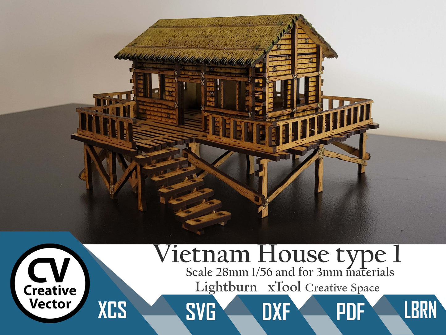 Vietnam House type 1 in scale 28 mm