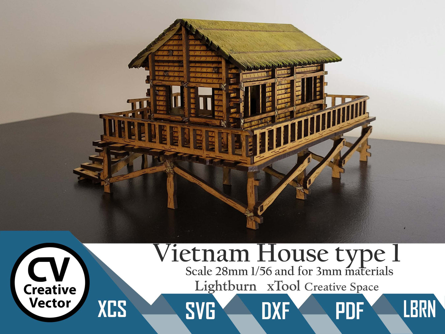 Vietnam House type 1 in scale 28 mm