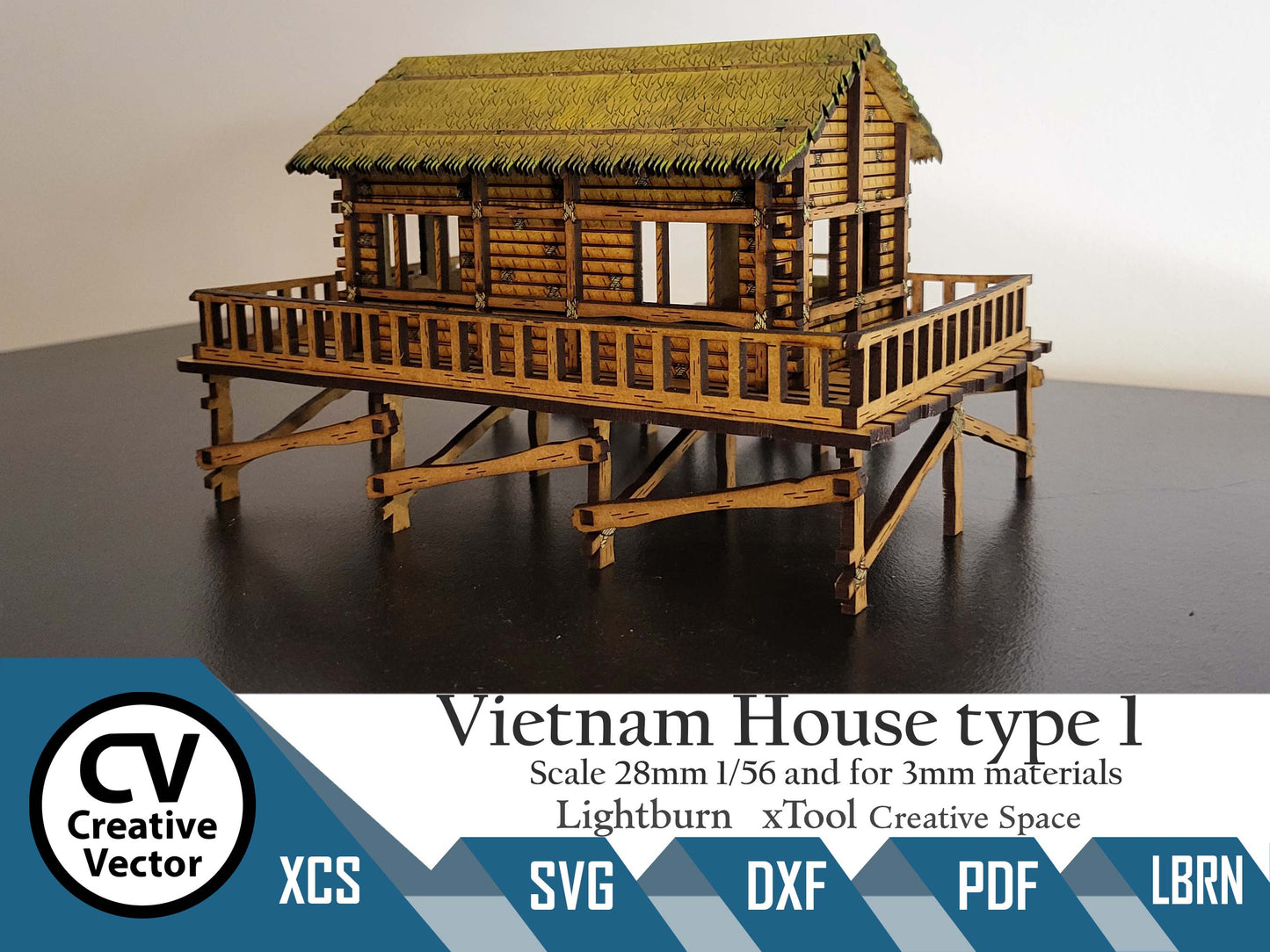 Vietnam House type 1 in scale 28 mm