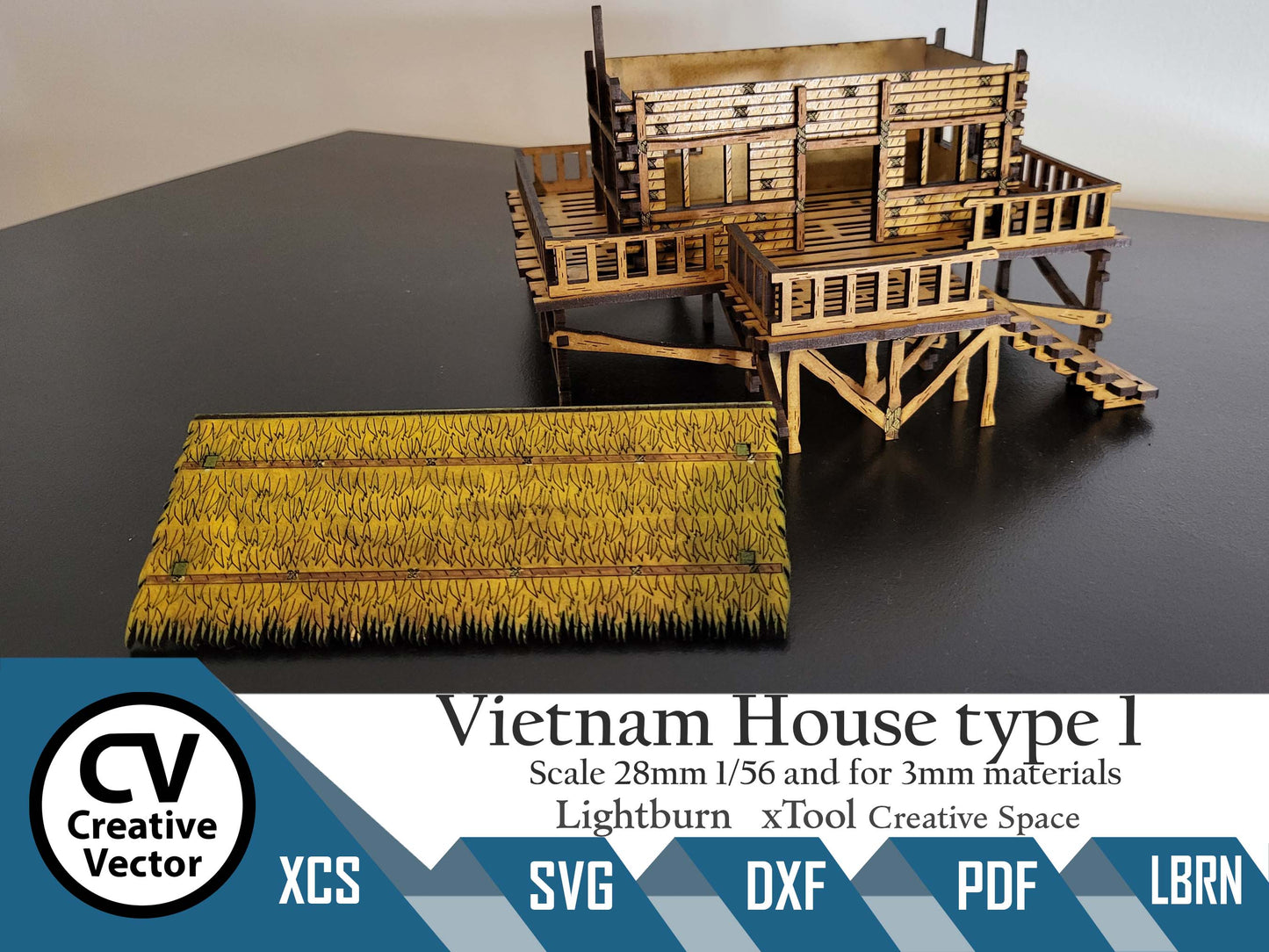 Vietnam House type 1 in scale 28 mm