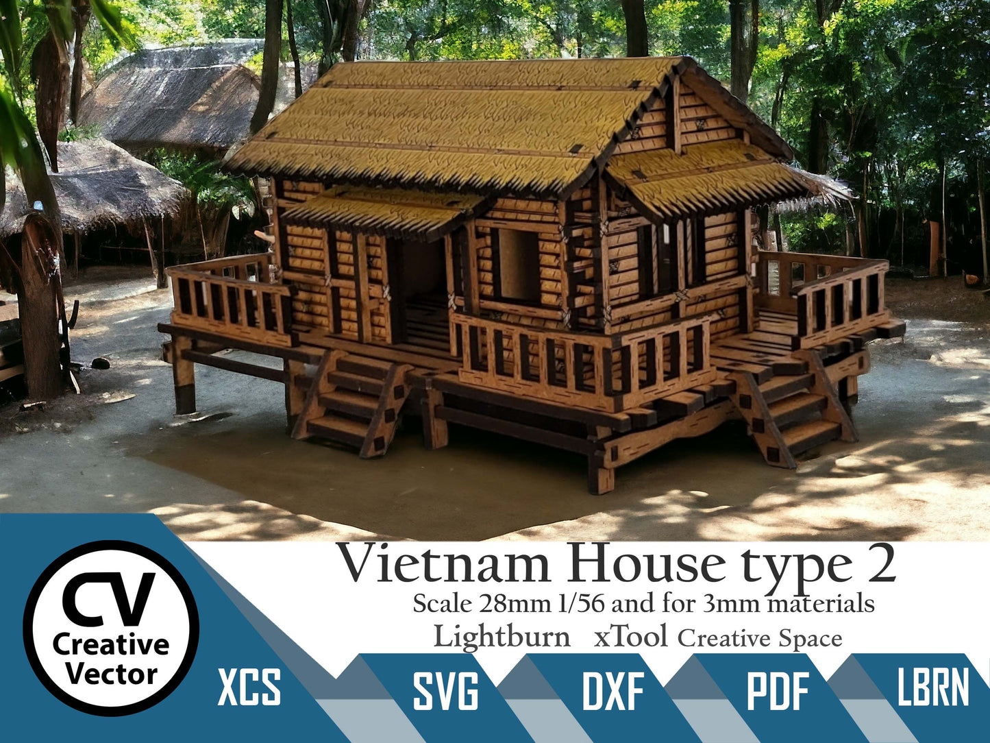 Vietnam House type 2 in scale 28 mm