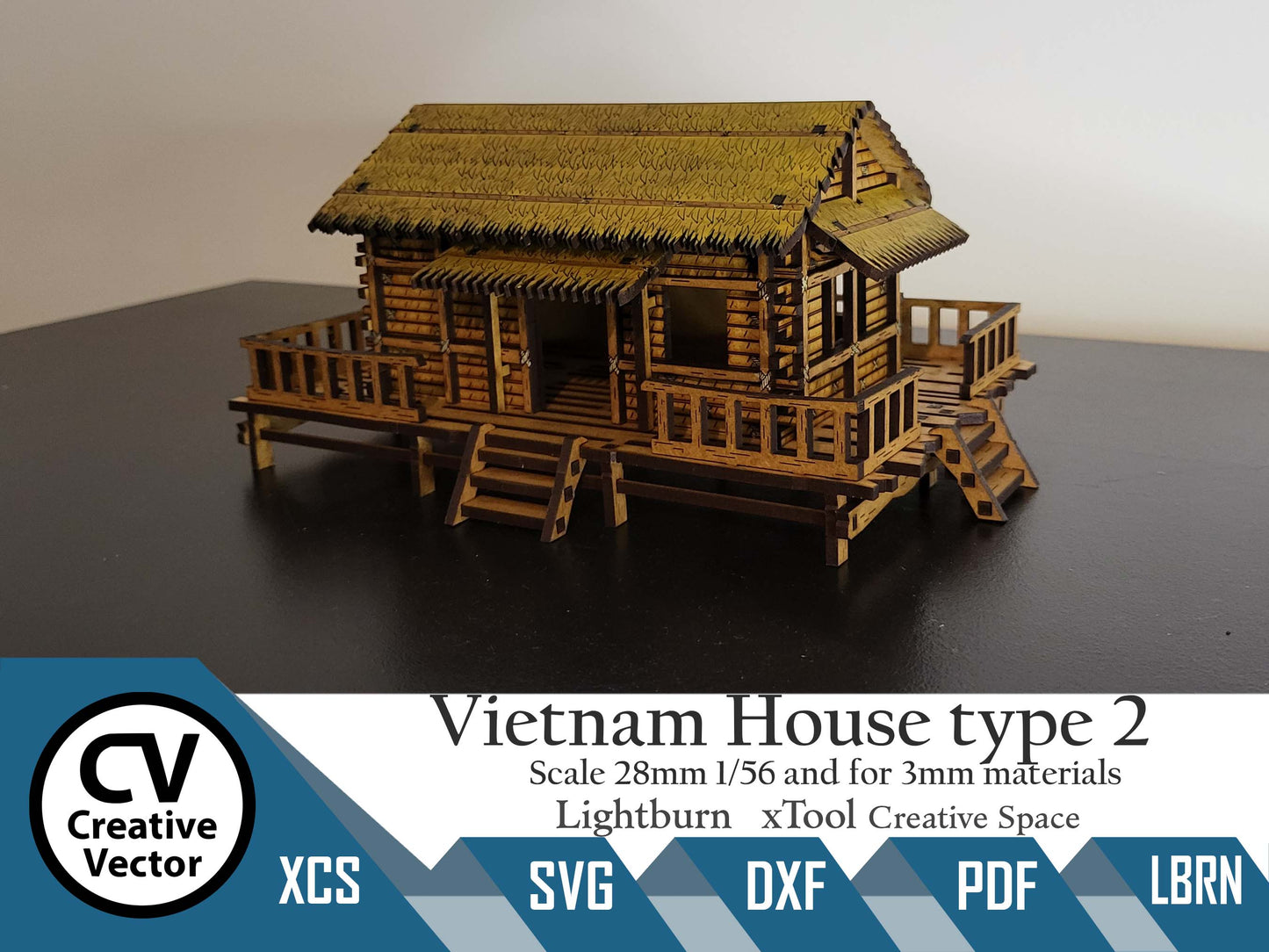 Vietnam House type 2 in scale 28 mm