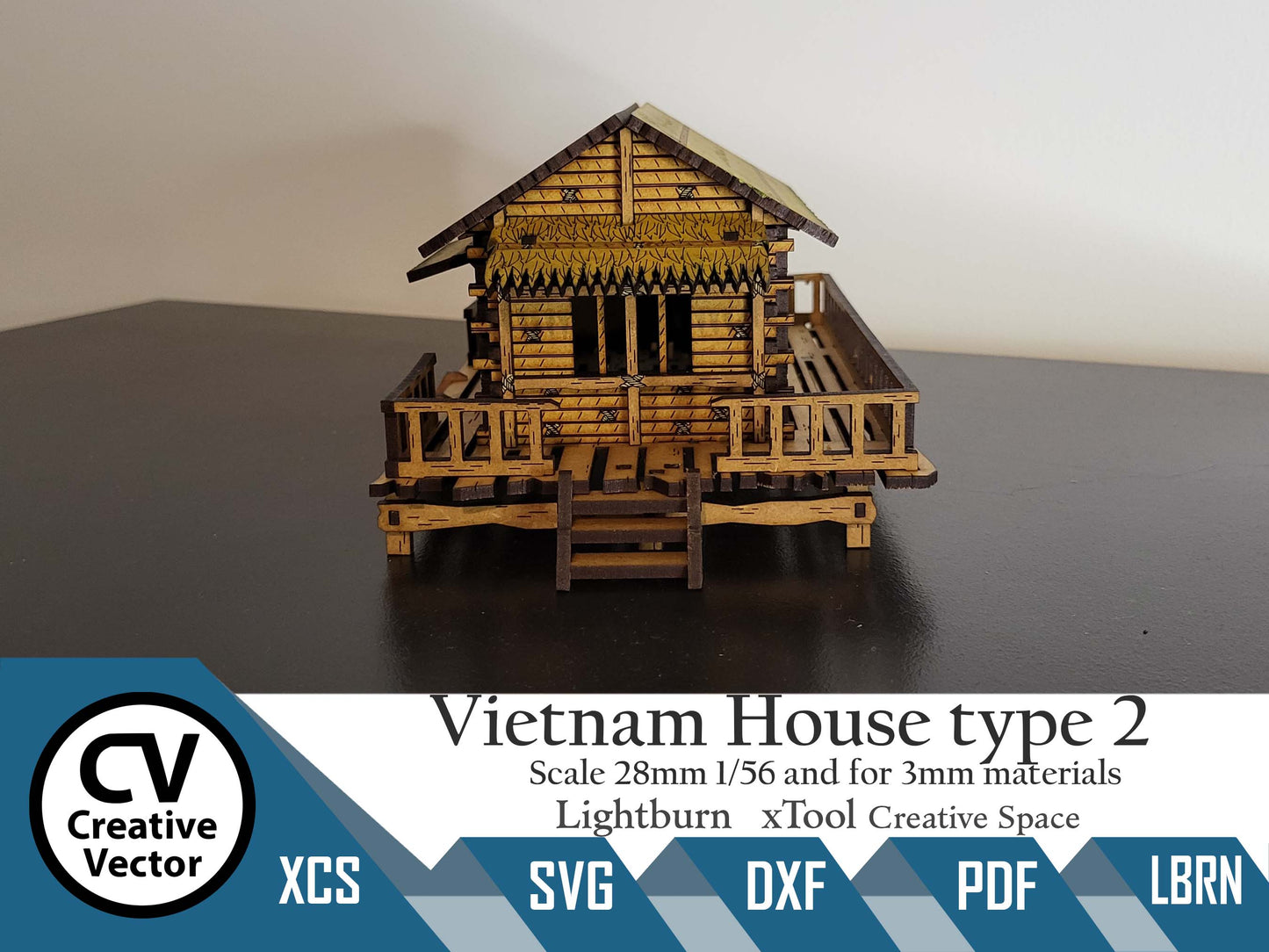 Vietnam House type 2 in scale 28 mm